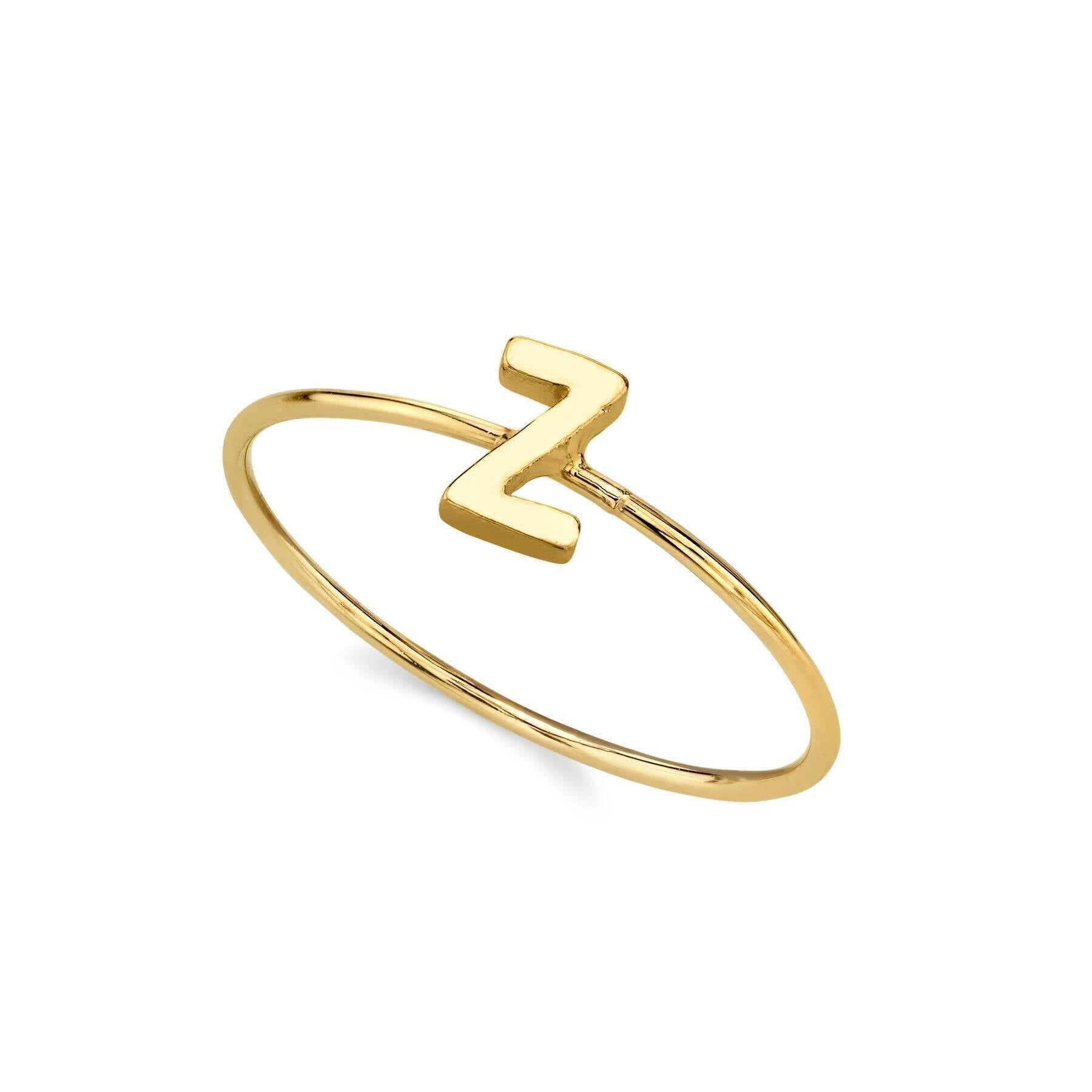 1928 Gold Initial Ring for Women - Personalized Monogram Letter Ring Size 7 - Elegant Dainty Jewelry Gift for Her - Perfect for Birthdays, Anniversaries & Special Occasions