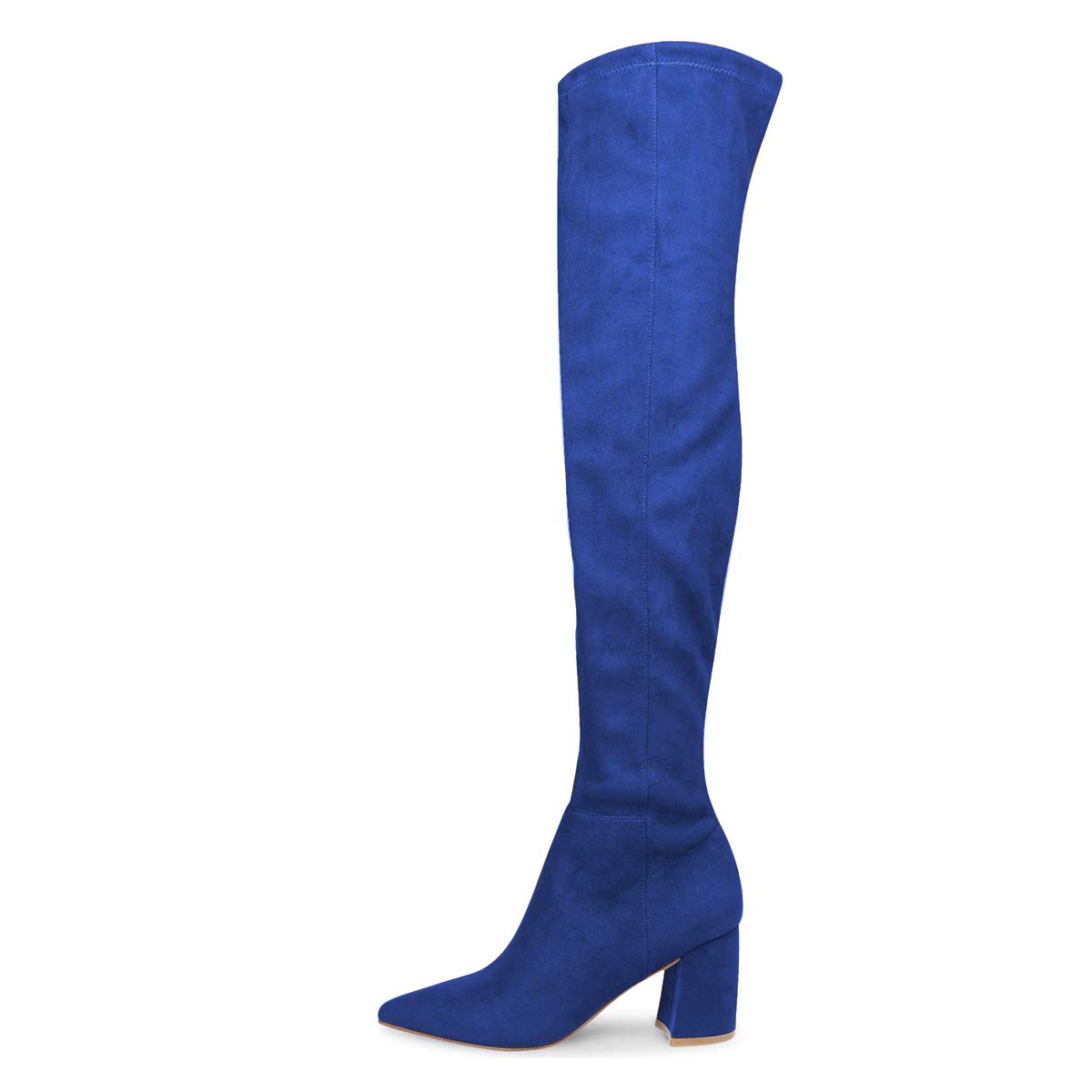 YDN Women's Over-The-Knee Boots with Zipper - Comfortable Chunky Heel Pointed Toe Dress Boots for Business, Office & Night Out | Slip Resistant & Stylish Fall Winter Fashion Footwear