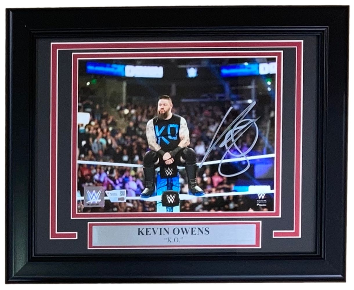 Kevin Owens Autographed WWE 8x10 Photo - Framed Memorabilia for Wrestling Fans - Perfect for Man Cave, Sports Bar & Collector's Display