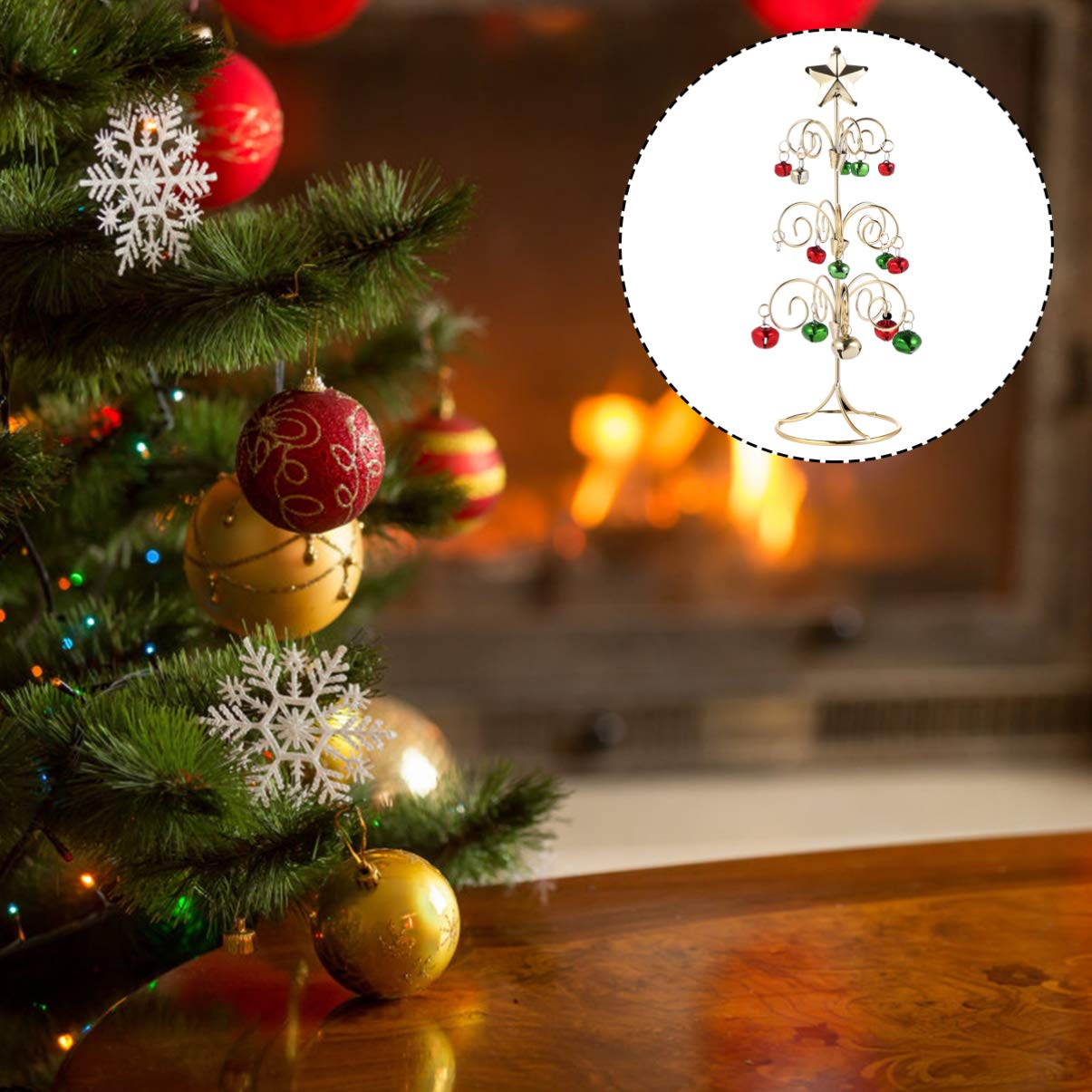 BESPORTBLE 1pc Wrought Iron Christmas Tree - Elegant Office & Hotel Decor, Miniature Xmas Tree for Desk, Workstation & Holiday Display - Perfect for Home, Office, Hotel & Gift Giving