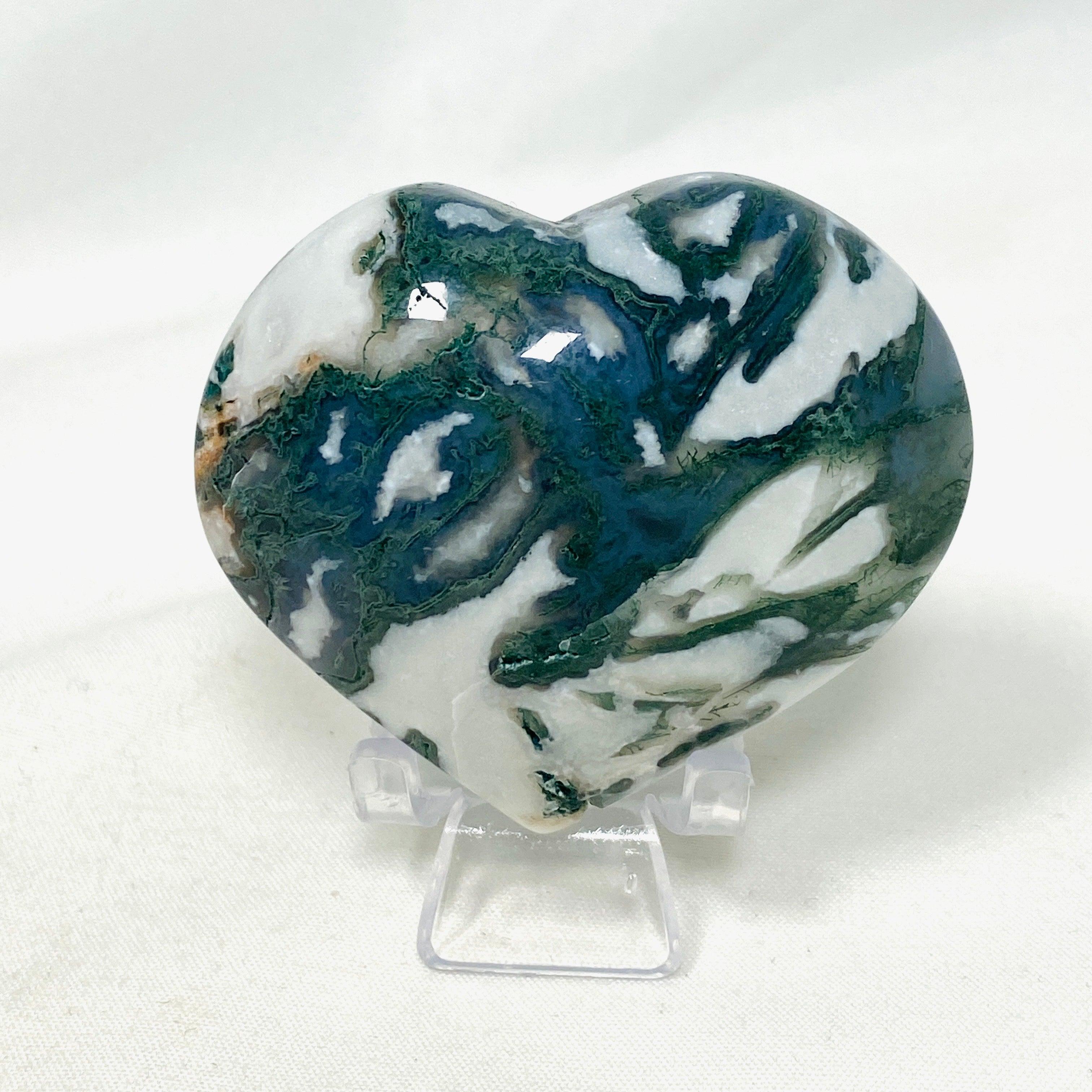 Natural Moss Agate Heart Pendant - Healing Crystal Jewelry for Love & Emotional Balance - Perfect for Meditation, Gifts & Spiritual Healing
