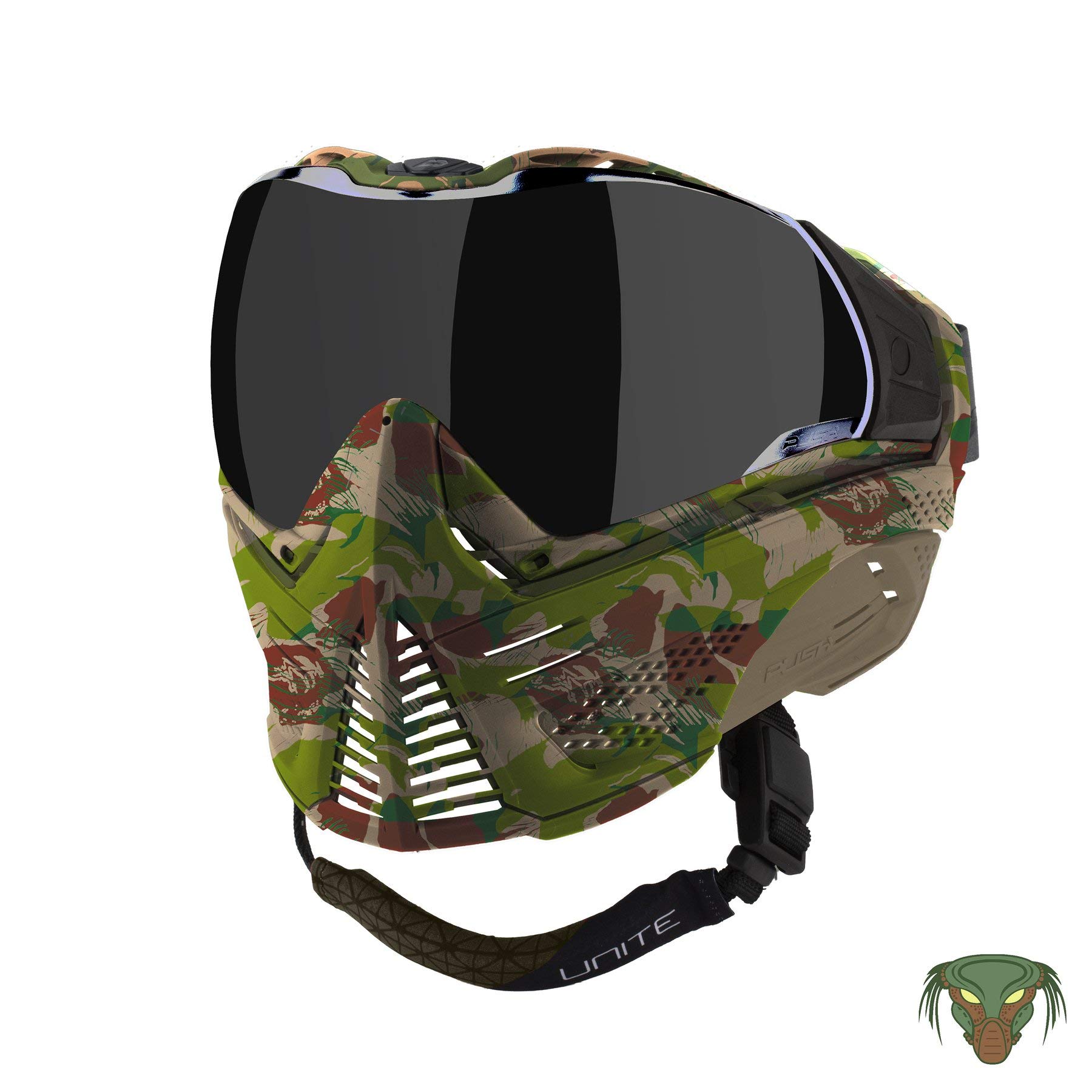 Push Unite Paintball Mask (Predator Camo) - Anti-Fog Lens, Full Face Protection for Paintball, Airsoft & Outdoor Sports - Perfect for Woodland Games & Tactical Training