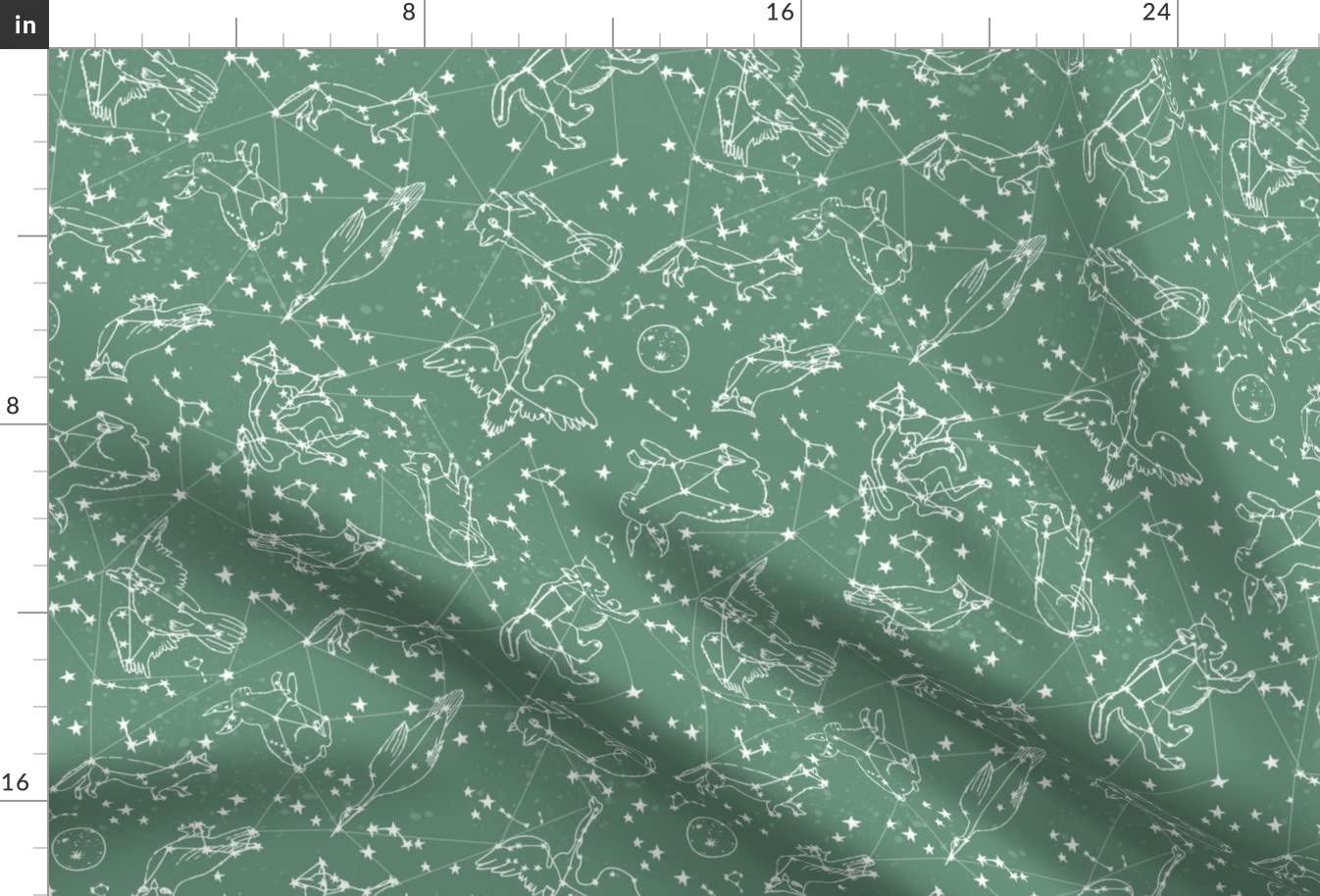 Night Sky Animals Constellation Print Velvet Fabric by The Yard - Upholstery, Home Decor & Apparel Material - Perfect for Nursery, Kids Room & DIY Projects