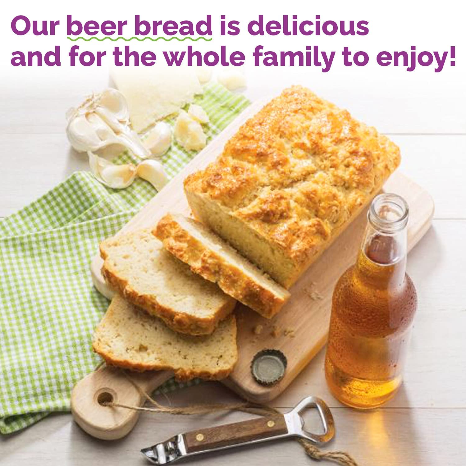 Molly & You Garlic Parmesan Beer Bread Mix (Pack of 1) - Gourmet Artisan Bread Kit - No Bread Machine Required - Just Add Beer or Soda - Perfect for Parties, Gifts & Homemade Bread Lovers