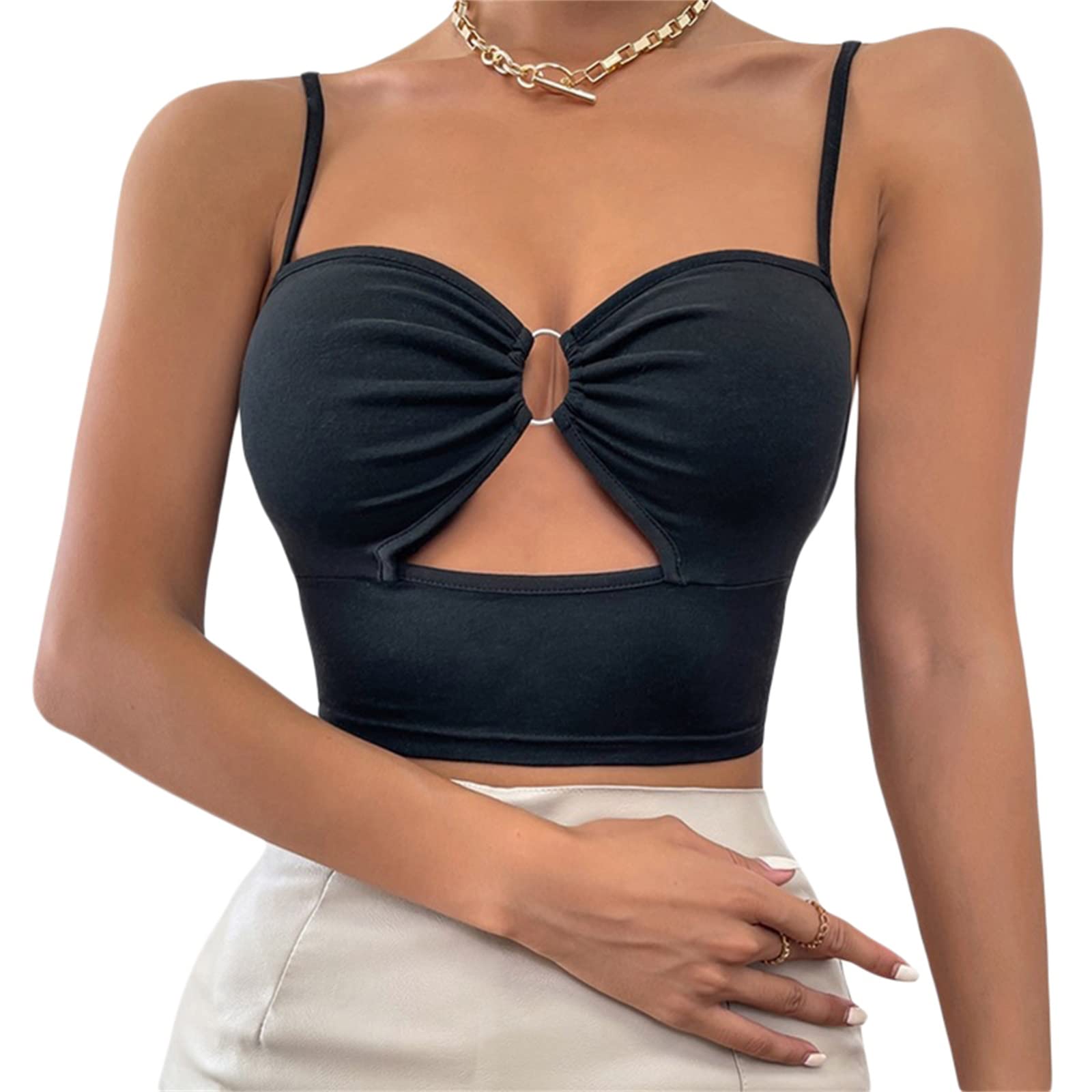 Sexy Women's Bustier Corset Crop Top Push Up Spaghetti Strap Sleeveless Camisole - Overbust Bodice Clubwear for Night Out, Date Night & Special Occasions