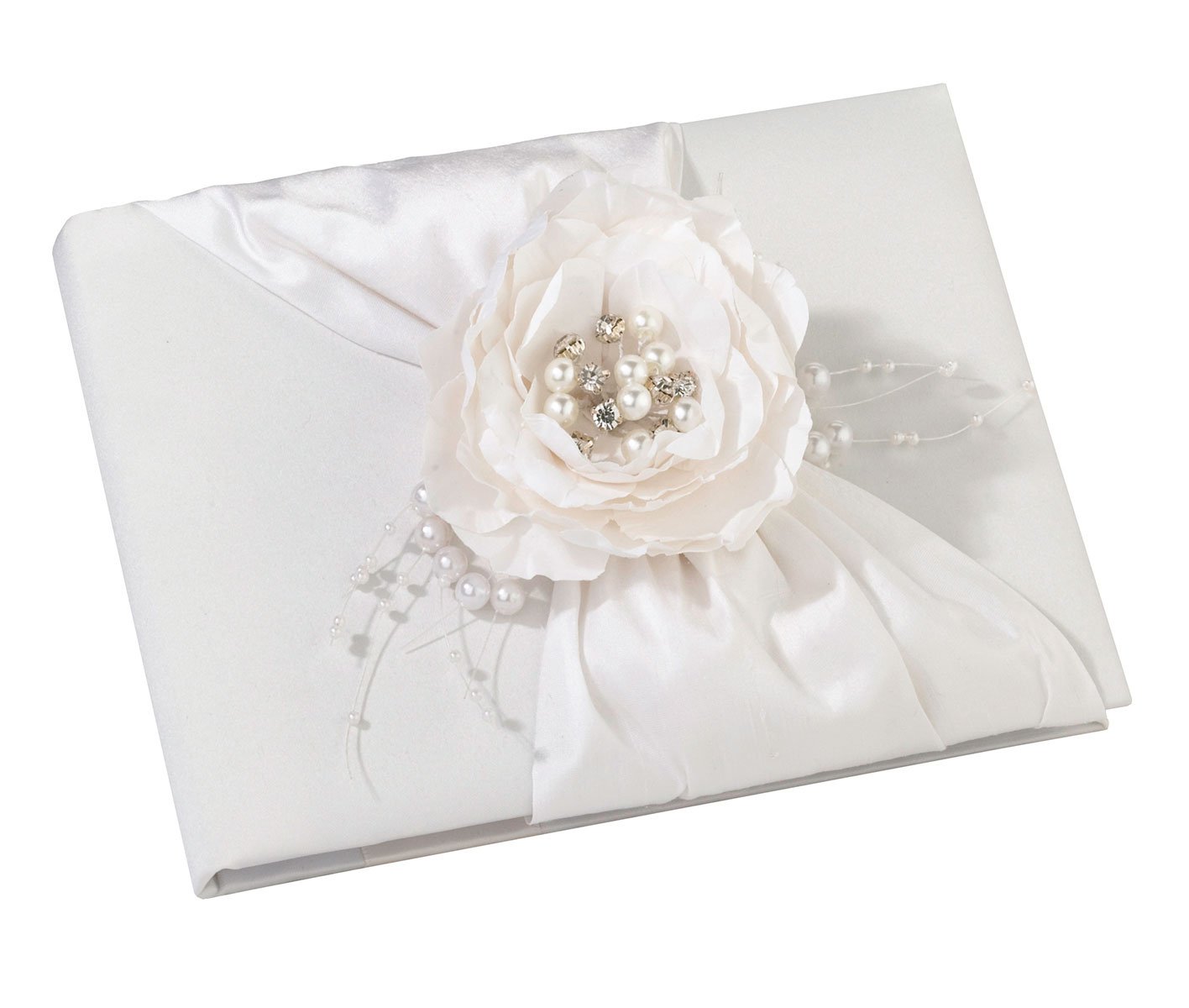 Lillian Rose White Floral Wedding Guest Book - Elegant Guest Signing Book for Bridal Showers, Receptions & Anniversary Celebrations