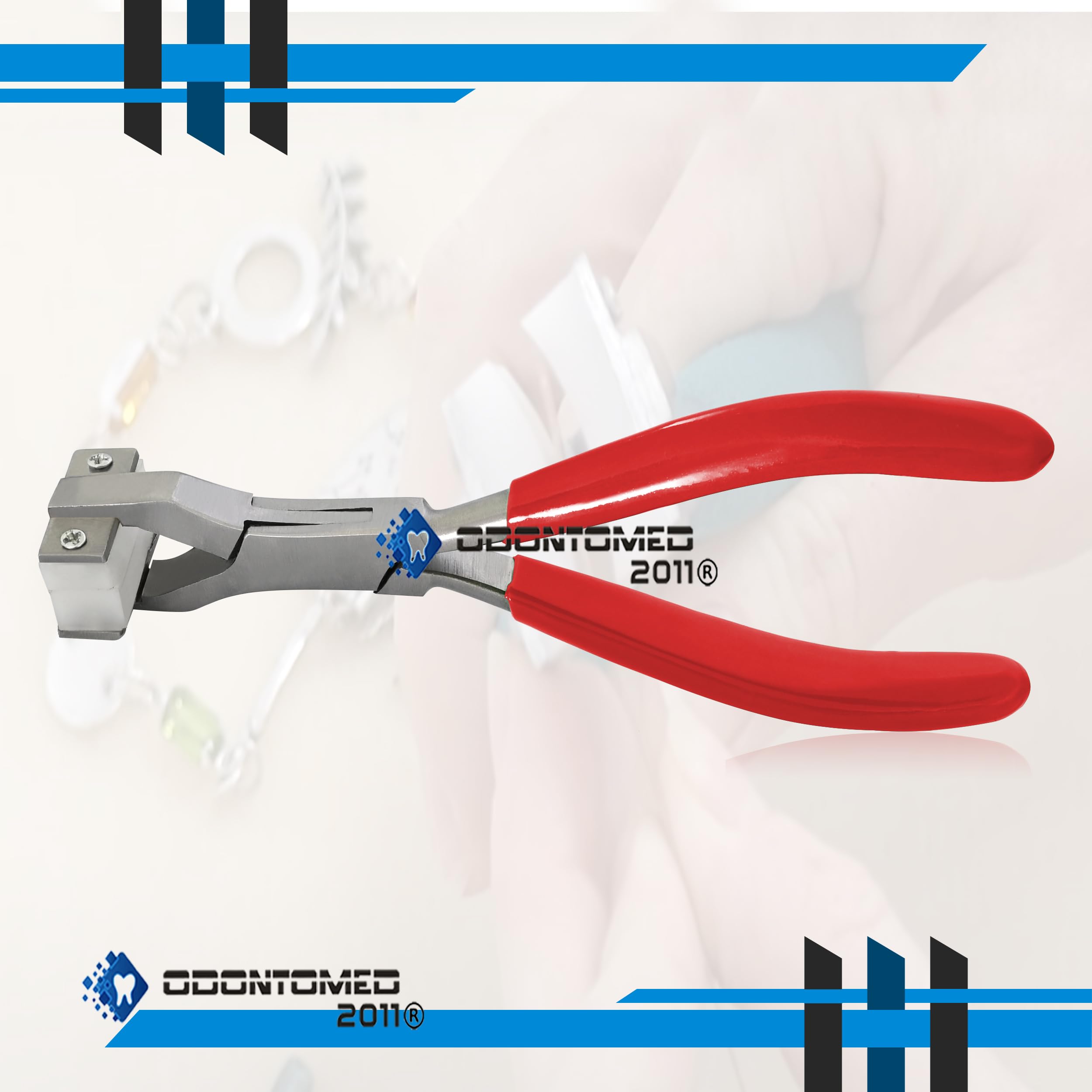 Professional Stainless Steel Jewelry Pliers Set - OdontoMed2011 Bracelet Repair Tool with Nylon Jaws & Red Grip Handle for Ring Bending, Spring Forming & Jewelry Making | Perfect for DIY Crafts, Jewelry Repair & Metalworking Projects