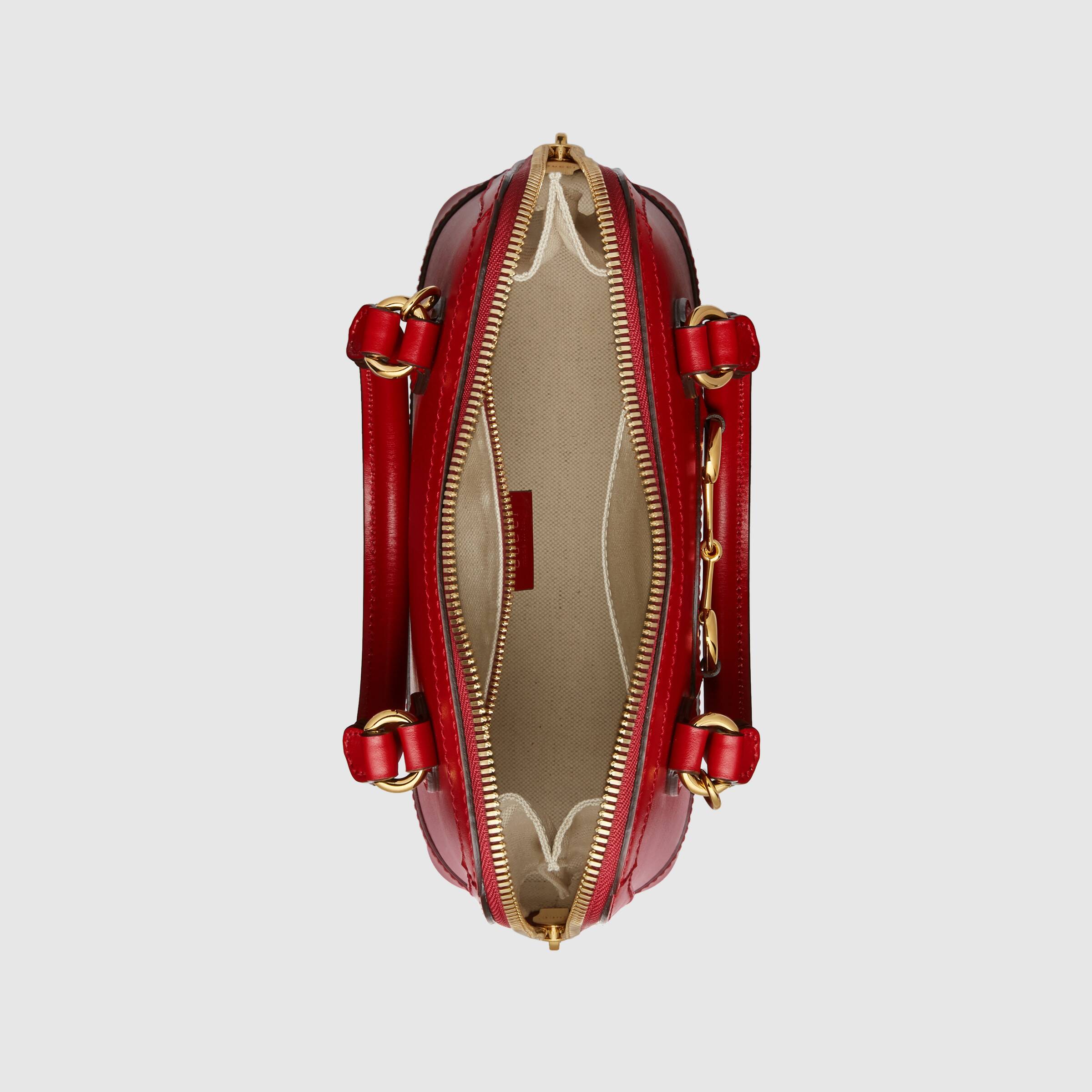 Gucci 1955 Horsebit Small Top Handle Bag in Red | Luxury Leather Crossbody Purse for Women | Perfect for Date Night, Office & Special Occasions
