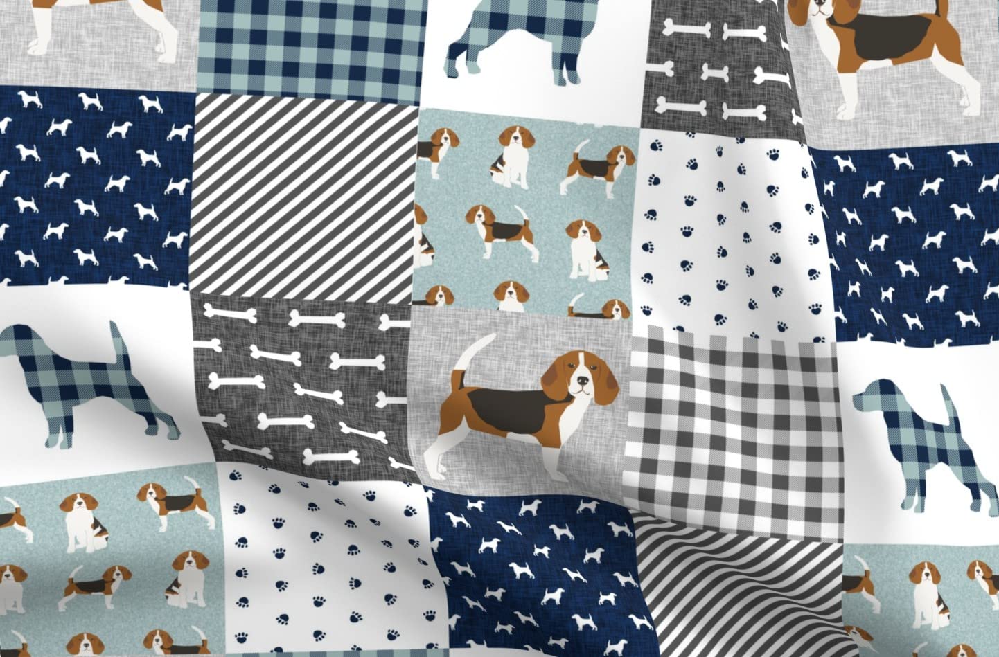 Beagle Dog Breed Printed Minky Fabric by The Yard - Soft Plush Quilt Backing Material for Baby Blankets, Nursery Decor & Pet-Friendly Sewing Projects | Perfect for DIY Quilting, Home Decor & Gift Making