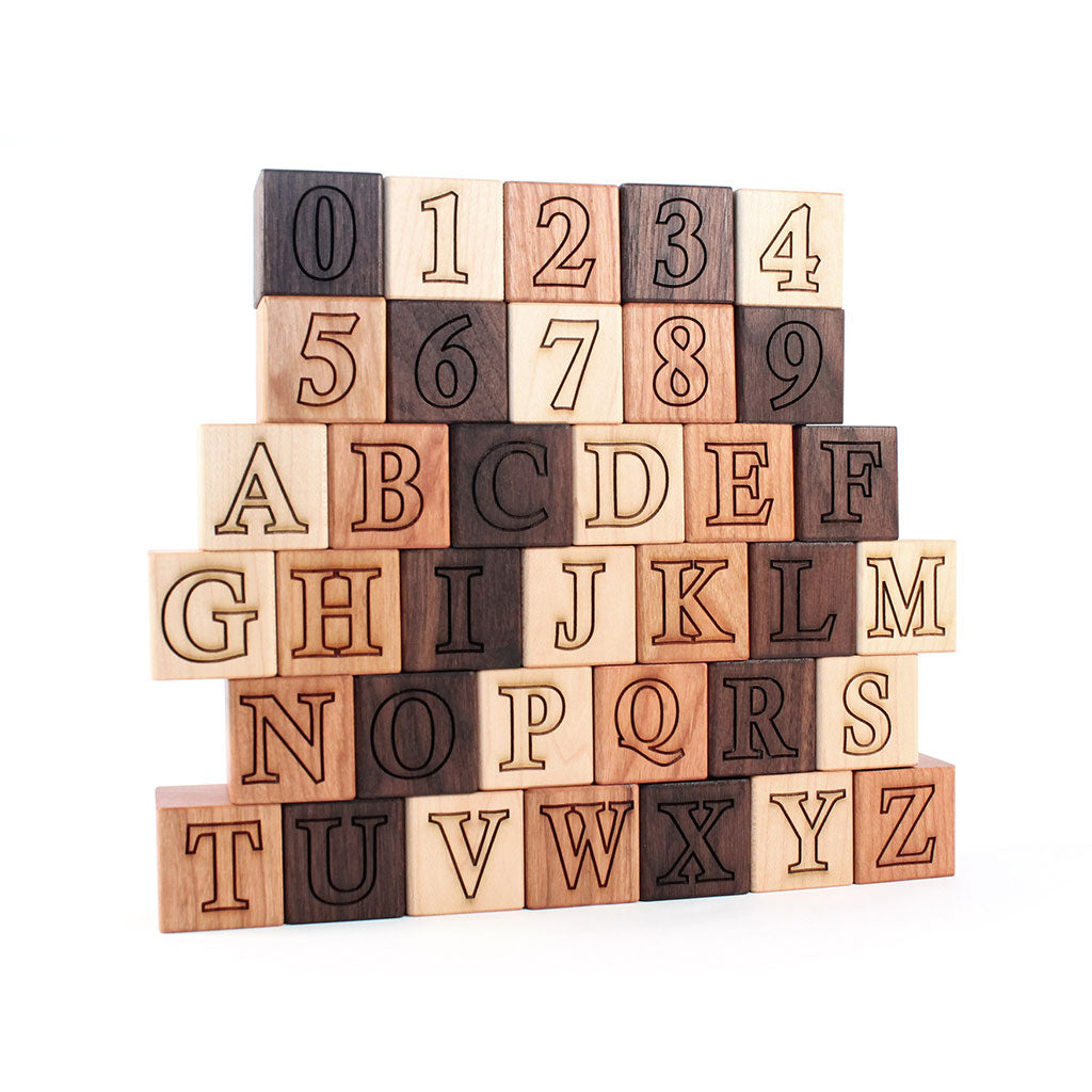 Premium Wooden Alphabet & Number Blocks for Kids - Educational Learning Toys for Toddlers, Preschool & Homeschool - Perfect for ABCs, Counting & Early Childhood Development