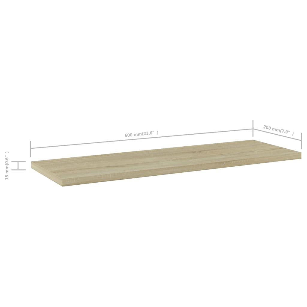 Industrial Pipe Floating Shelf Brackets - 8 Pack Sonoma Oak Chipboard Shelves 23.6x7.9x0.6 Inches - DIY Bookshelf Boards for Wall Mounting | Perfect for Living Room, Bedroom & Office Storage Decor