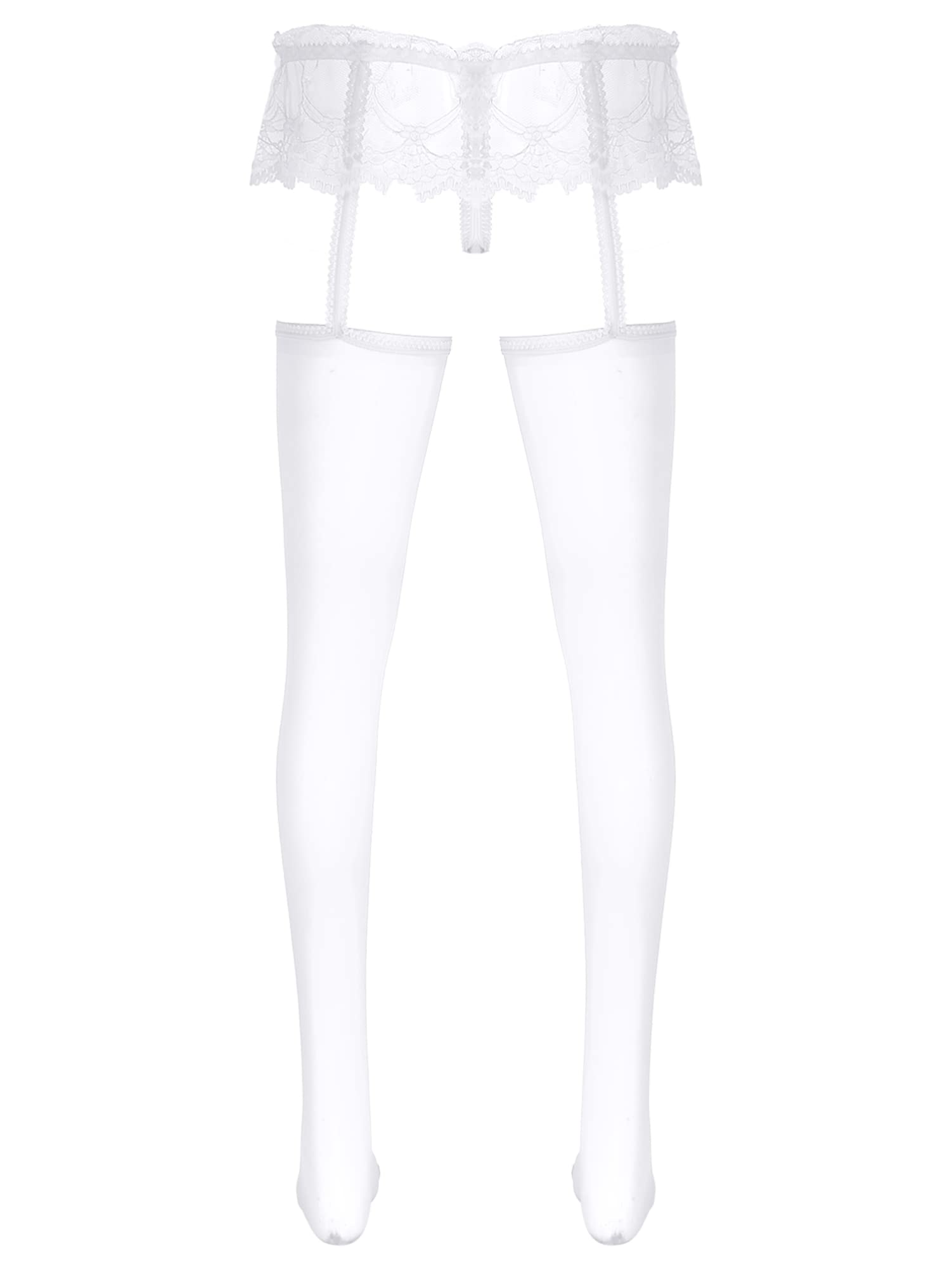 Sexy Men's Lingerie Set with Garter Belt & Sheer Pantyhose - Silk Stockings & Transparent Tights for Sensual Wear - Perfect for Valentine's Day, Role Play and Intimate Moments