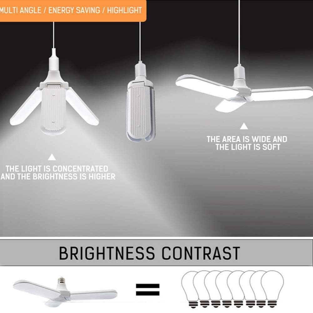 45W LED Garage Lights - Super Bright Adjustable Deformable Ceiling Lighting, 6500K Daylight E27 LED Bulbs for Pool Table Room, Workshop, Workbench, Barn, Warehouse, Basement - Perfect for Home, Office & Industrial Use
