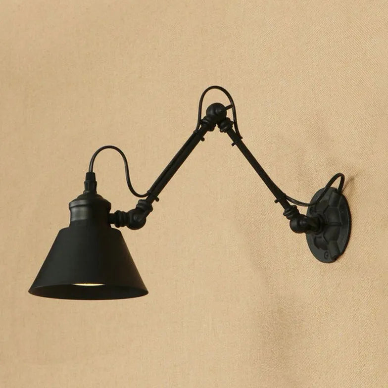 Modern Swing Arm Wall Light - Adjustable Black Bedroom Sconce for Reading & Nightstand Lighting | Perfect for Bedrooms, Living Rooms, and Home Offices