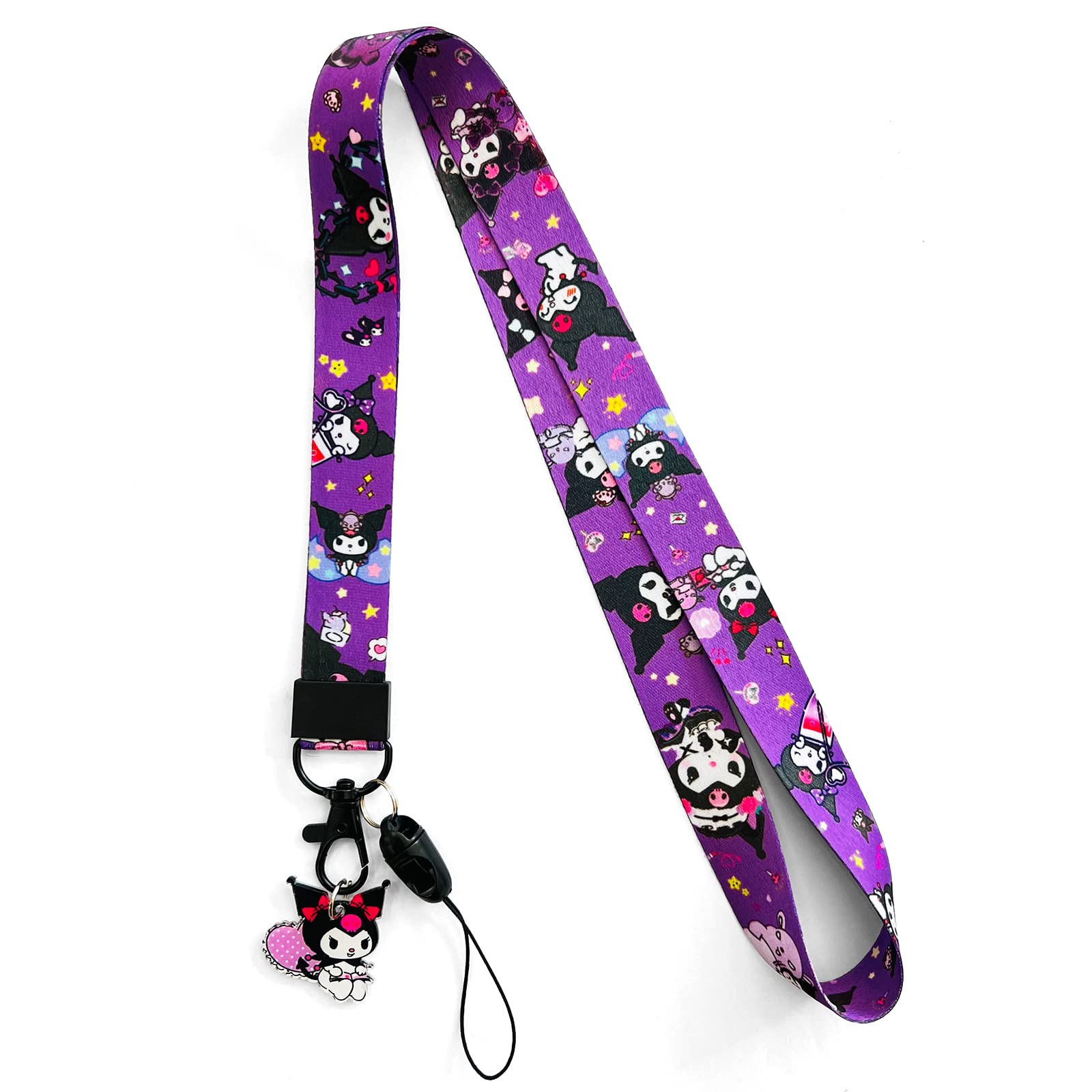 Kuiomi Purple Anime Lanyard for Keys & ID Badges - Cute Kawaii Neck Strap for Women & Men - Perfect for Work, School, Conventions and Cosplay