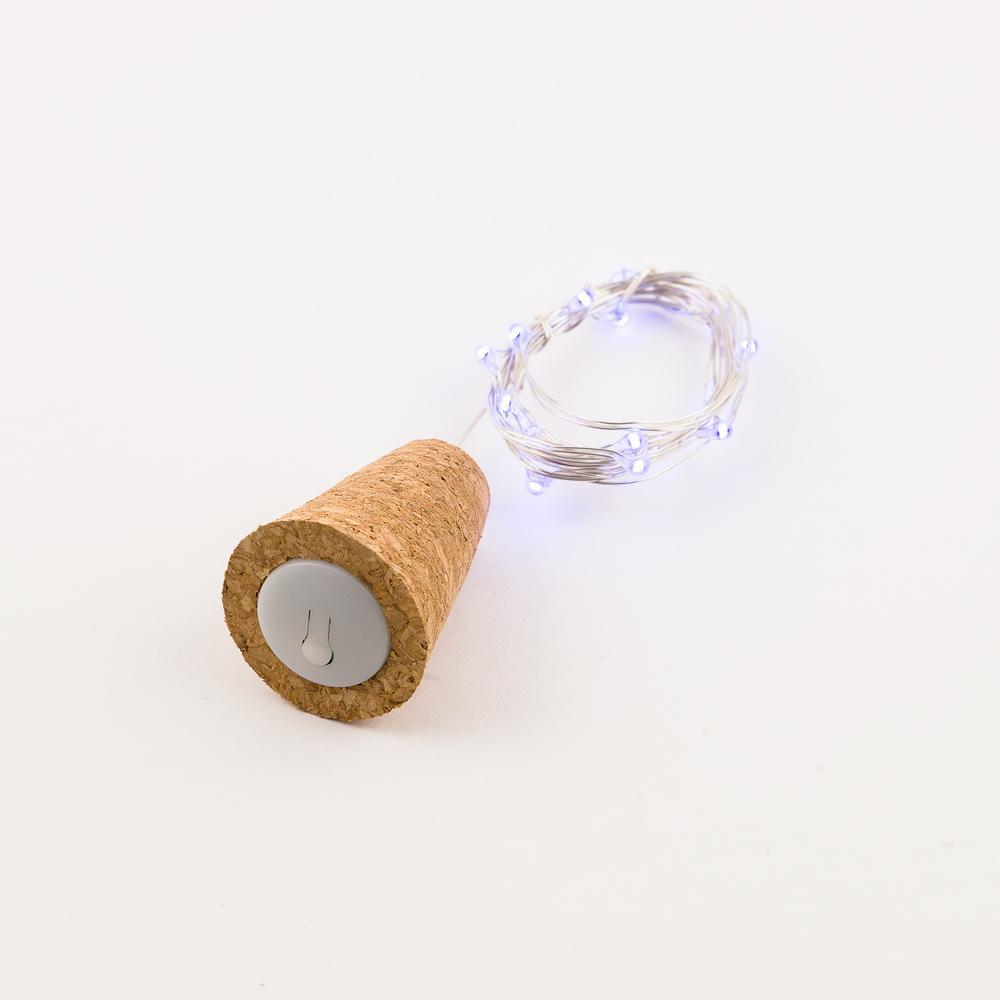 15 Super Bright Cool White LED Battery Operated Wine Bottle Lights with Real Cork - DIY Fairy String Lights for Home, Wedding, Party Decoration - Perfect for Indoor/Outdoor Events, Table Centerpieces, and Holiday Decor