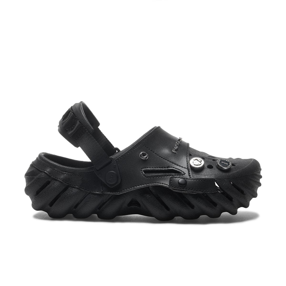 Crocs 2-in-1 Echo Clog - Comfortable Unisex Slip-On Water Shoes for Men & Women | Black | Perfect for Beach, Pool, Garden & Casual Wear