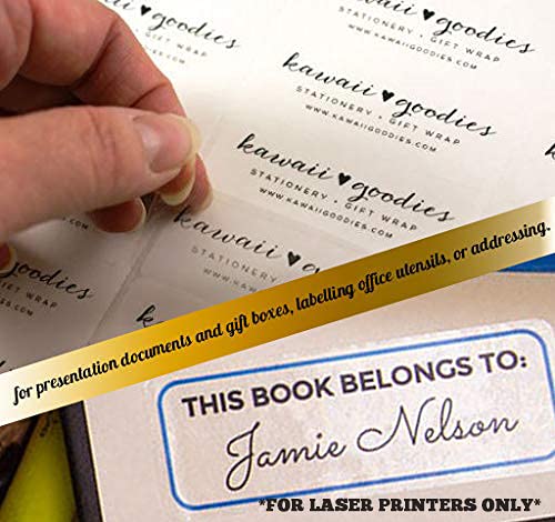 Premium Glossy Crystal Clear Address Labels for Laser Printer - 1