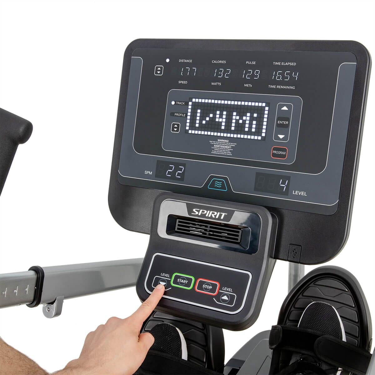 Spirit Fitness CRS800S Recumbent Stepper Exercise Bike - Low Impact Cardio Machine for Home Gym, Seniors & Physical Therapy - Compact Seated Workout Equipment for Small Spaces