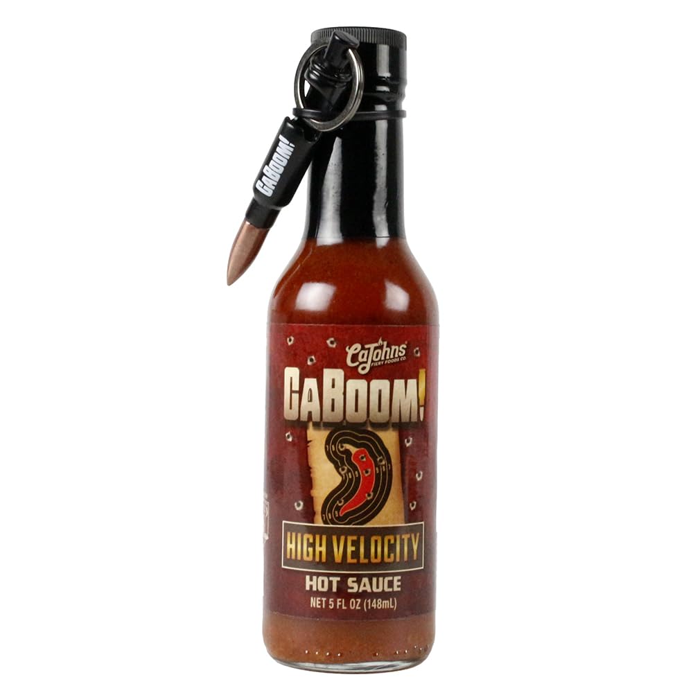 CaJohn's CaBoom! High Velocity Hot Sauce - 5oz Bottle | Extreme Heat Ghost Pepper Sauce for Wings, Tacos & BBQ | Spicy Condiment for Cooking & Grilling