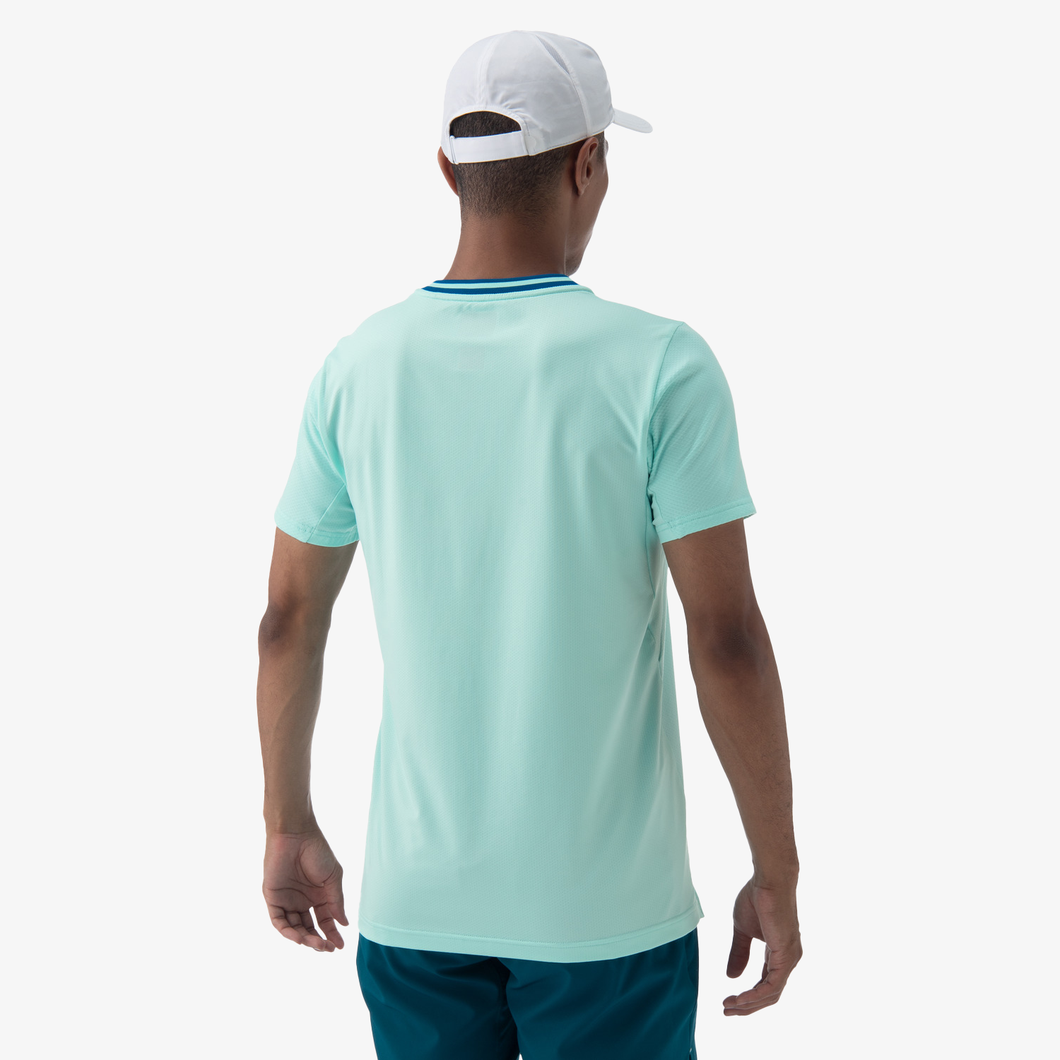 Yonex Men's Crew Neck Performance Shirt 10559 - Breathable Quick-Dry Activewear for Tennis, Golf & Casual Wear (Cyan)