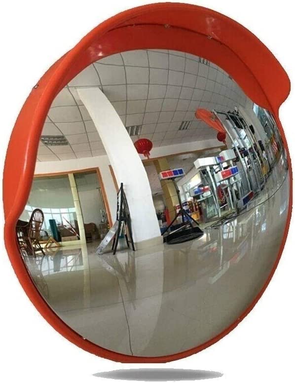 60cm SICFUX Convex Traffic Mirror - Wide-Angle Safety Mirror for Intersections, Parking Lots & Blind Spots | Outdoor Reflective Spherical Mirror for Road Safety & Traffic Control | Perfect for Driveways, Warehouses & School Zones