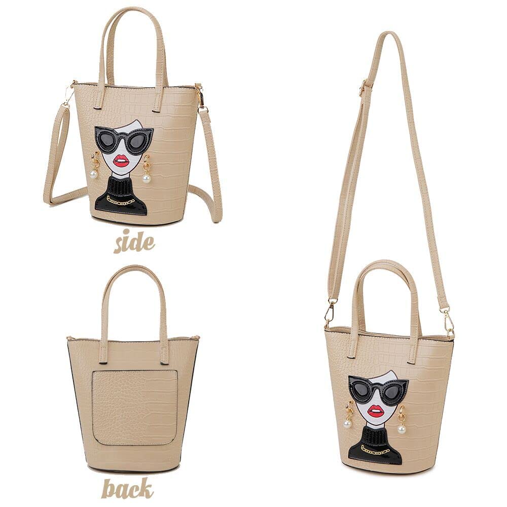 3D Lady Face Purse for Women - Unique Novelty Top Handle Satchel Shoulder Bag & Clutch - Fashionable Evening Party & Gift Idea