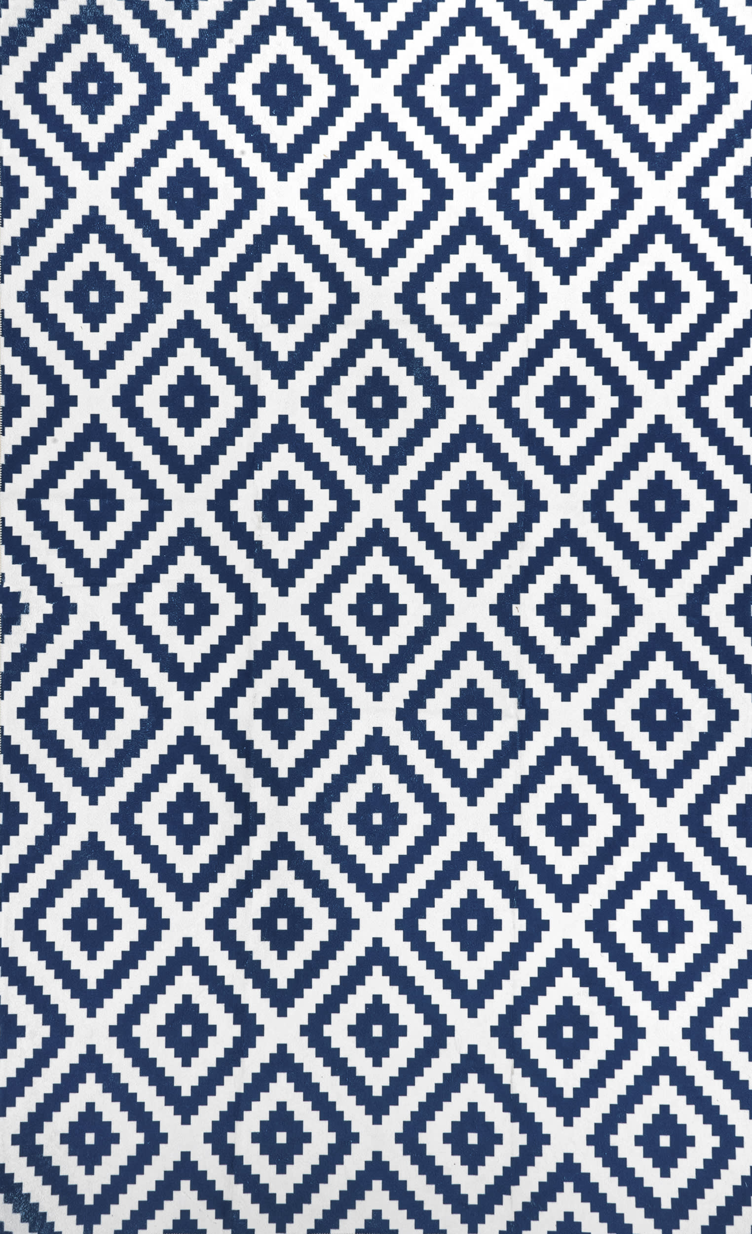 Greta Scandinavia Diamond Washable Rug - Blue | Non-Slip Soft Area Rug for Living Room, Bedroom & Nursery | Machine Washable Home Decor