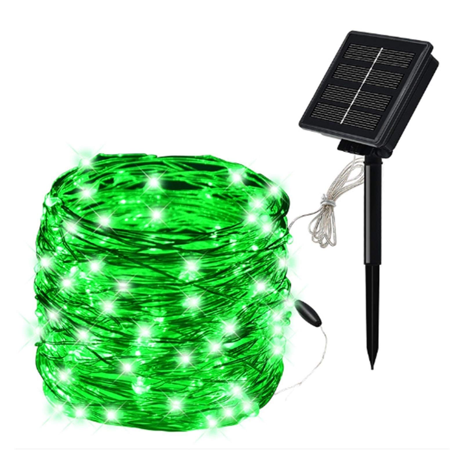 Solar Powered Copper Wire String Lights - 200 LED 20m Outdoor Waterproof Fairy Lights for Christmas, Garden, Wedding, Party Decoration | Green Color Festoon Lights | Perfect for Patio, Backyard, and Holiday Events