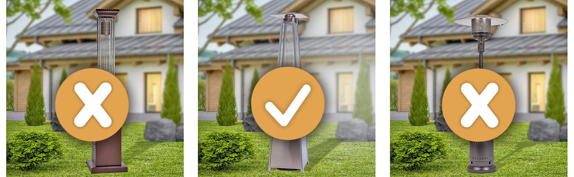 Fire Sense Pyramid Flame Heater Replacement Glass Flame Tube with Rubber Ring - Compatible with Models 61983, 60523 & 62263 - Perfect for Outdoor Patio Heating and Backyard Gatherings