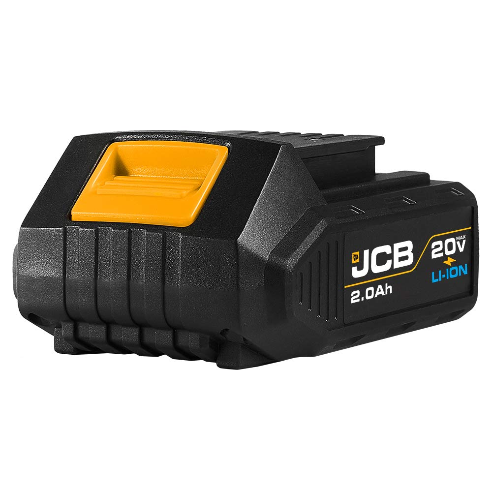 JCB 20V 2.0Ah Lithium-Ion Battery with Charge Indicator - Compatible with JCB 20V Power Tools (Drill, Jigsaw, Circular Saw) - Perfect for DIY Projects, Construction Work & Home Renovations
