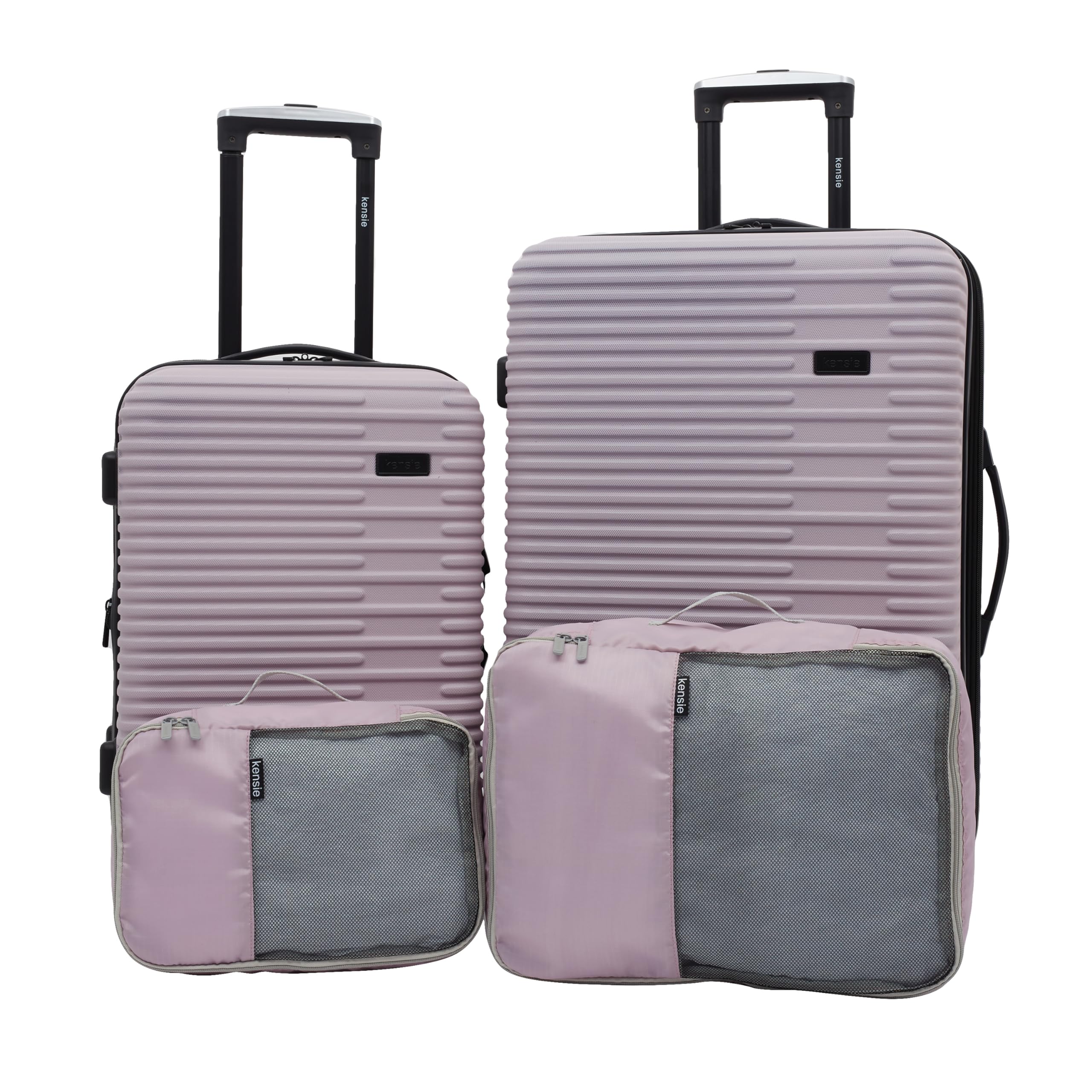 Kensie Women's Hillsboro 4-Piece Luggage Set - Burnished Lilac Travel Bags for Vacation, Business Trips & Weekend Getaways | Carry-On, Tote, Weekender & Cosmetic Case