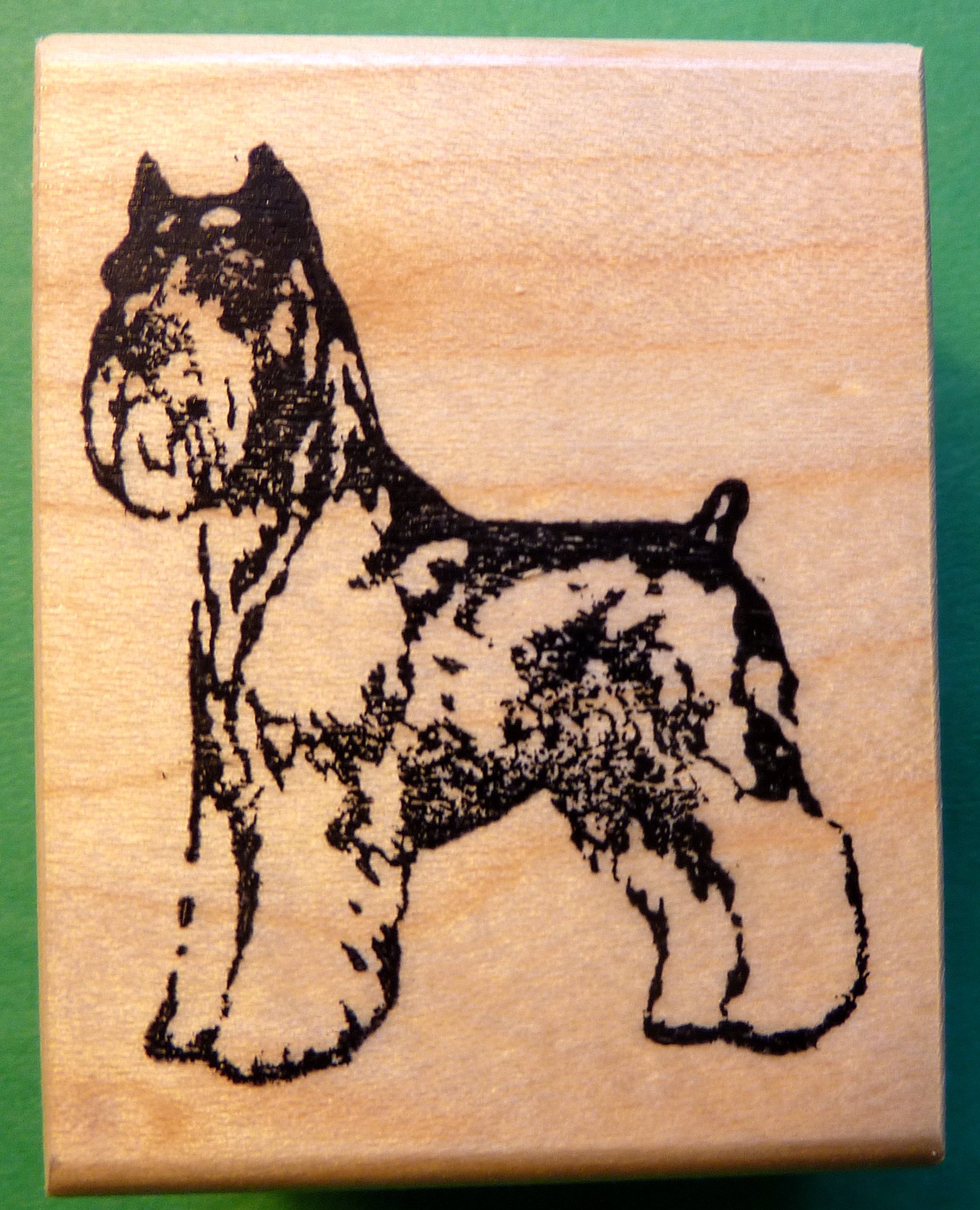 Handmade Schnauzer Dog Full Body Rubber Stamp with Wood Mount - Perfect for Scrapbooking, Card Making, and DIY Crafts