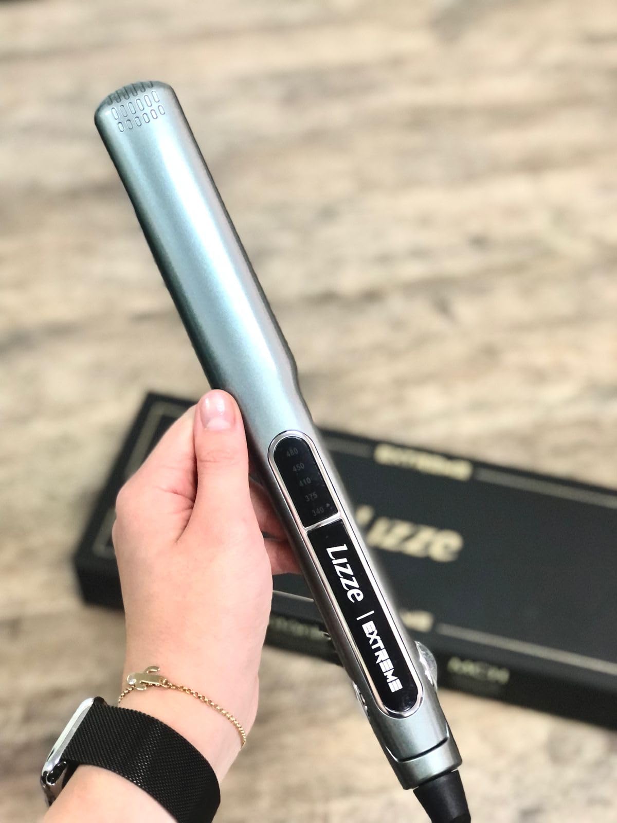 Lizze Extreme Professional 480°F Titanium Flat Iron Hair Straightener - Salon Quality Styling for Smooth, Shiny Hair at Home or Travel