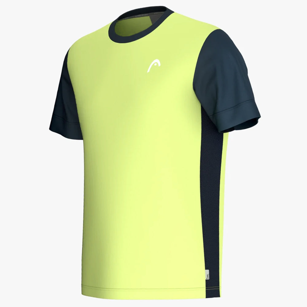 Men's Slice T-Shirt - Light Lime & Navy Blue Cotton Casual Tee for Everyday Wear, Gym, and Outdoor Activities