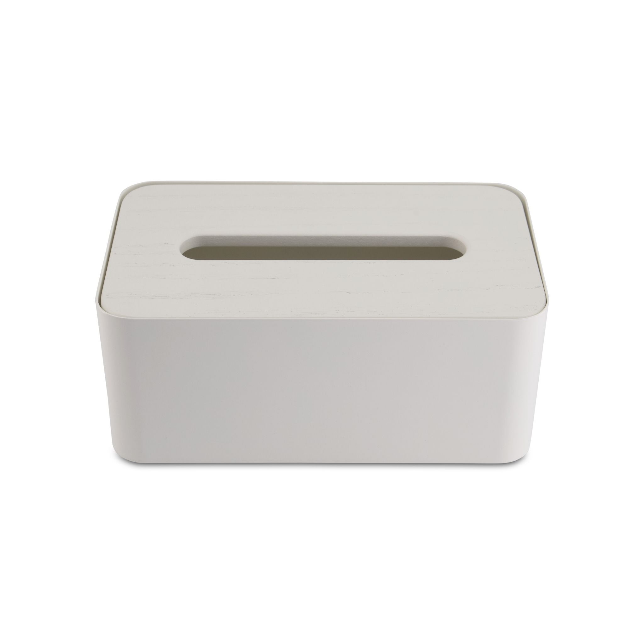 DESIGNSTUFF White Tissue Box Holder - Elegant Home Decor for Living Room, Bedroom & Office