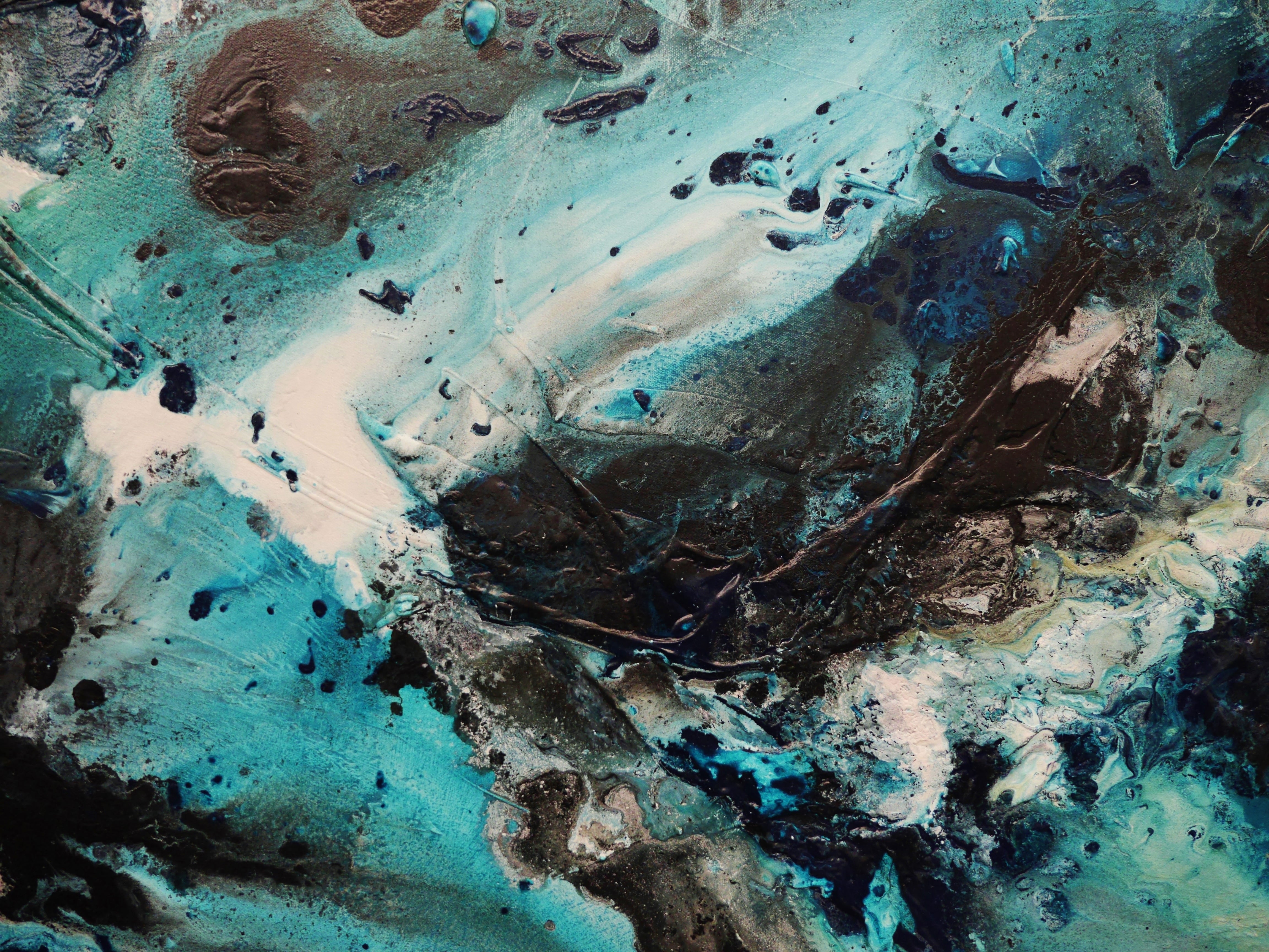 240cm x 100cm Teal Black Textured Abstract Canvas Wall Art - Modern Large Painting for Living Room, Bedroom & Office Decor | Southern Impact
