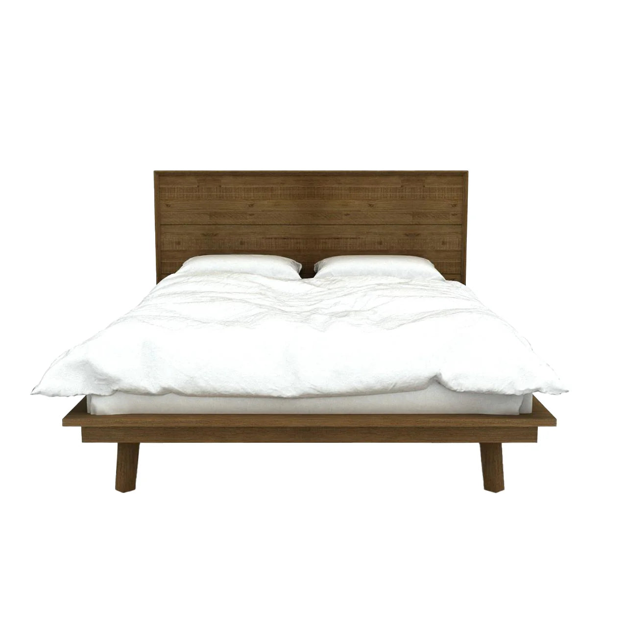 Gia Bed Frame | Warm Pecan Wood Queen Size Bed with Headboard - Perfect for Modern Bedrooms & Cozy Master Suites