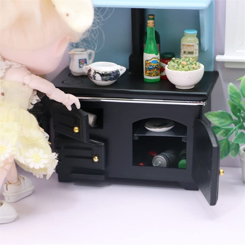 1:12 Scale Miniature Dollhouse Kitchen Stove - Realistic Mini Stove for Dollhouse Decor, DIY Dollhouse Accessories, Perfect for Dollhouse Scenes, Model Train Sets & Miniature Displays