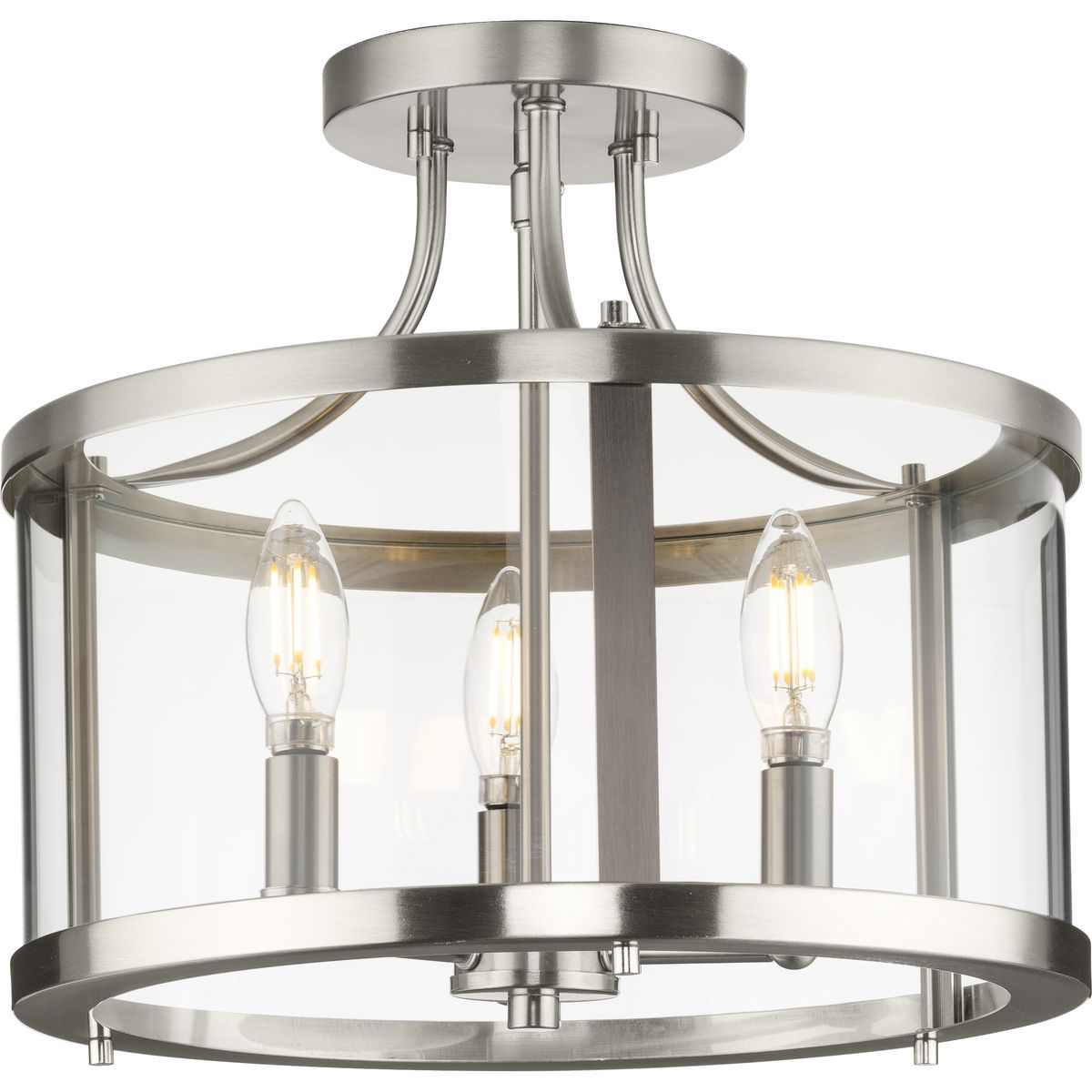 Gilliam Collection 13 Inch 3-Light Semi Flush Mount Ceiling Light Fixture - Perfect for Bedroom, Dining Room, and Hallway Lighting