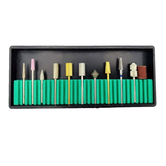 10 Pcs Professional Nail Drill Bits Kit - Classic Nail Drill Heads for Manicure & Pedicure - Perfect for Nail Salons, Home Use & DIY Nail Art