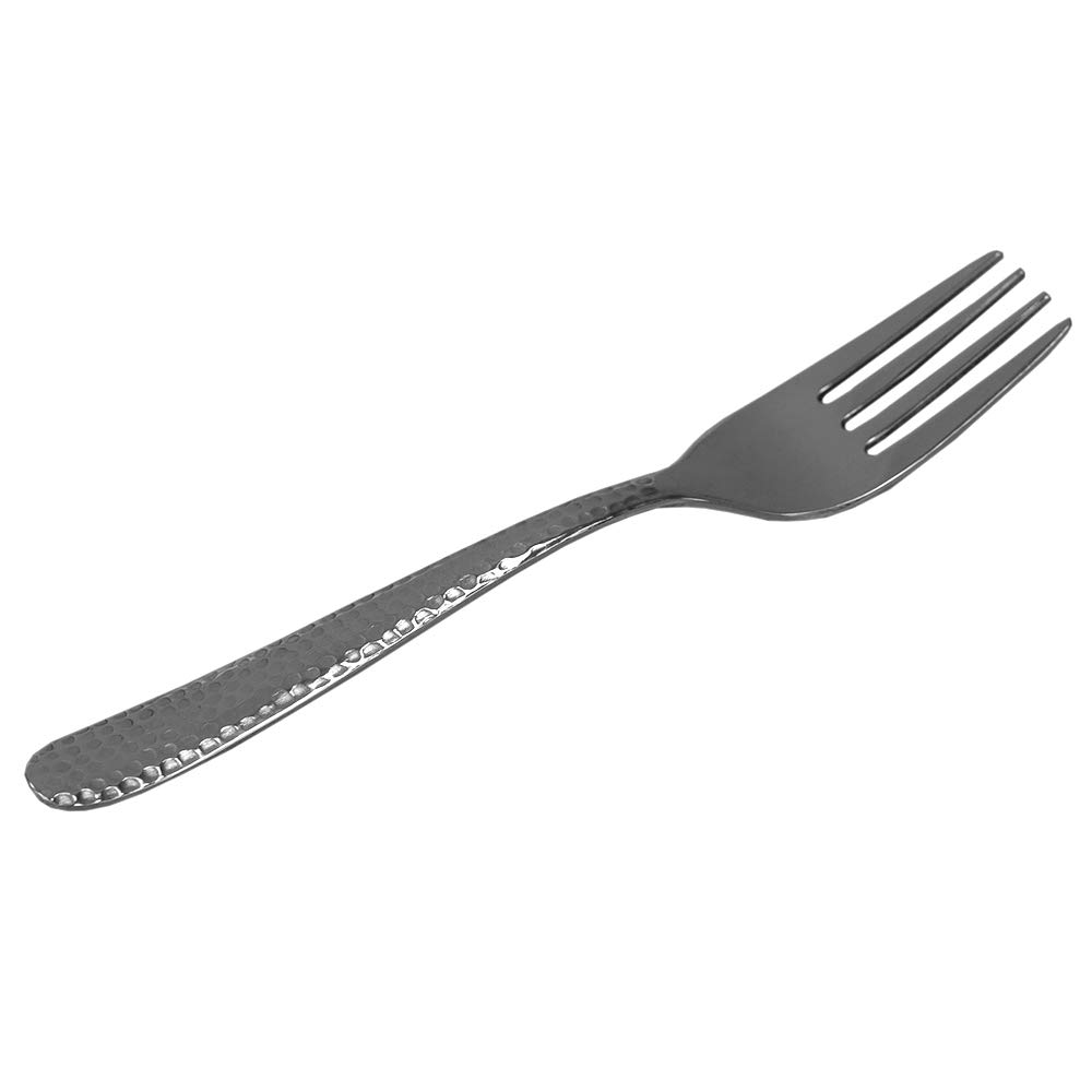 4-Piece Hammered Stainless Steel Flatware Set - Dinner Fork, Dessert Fork, Salad Fork, Appetizer Fork for Home, Kitchen & Restaurant Use | Durable Silverware for Formal Dining, Parties & Catering Events