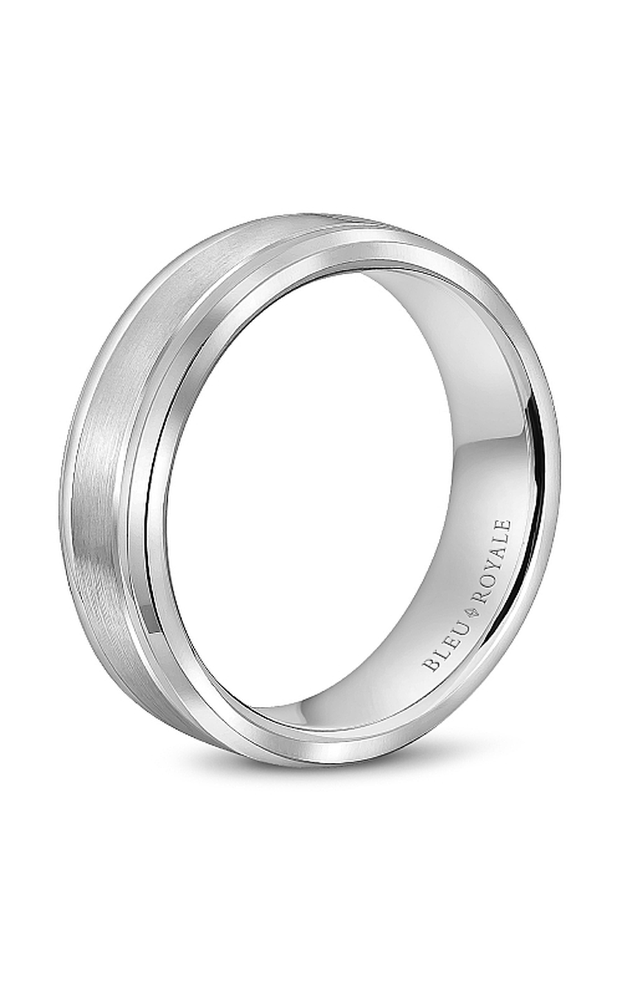 Bleu Royale Men's Wedding Band RYL 035W65 - 14K White Gold Classic Ring for Grooms & Engagement - Perfect for Weddings, Anniversaries & Special Occasions