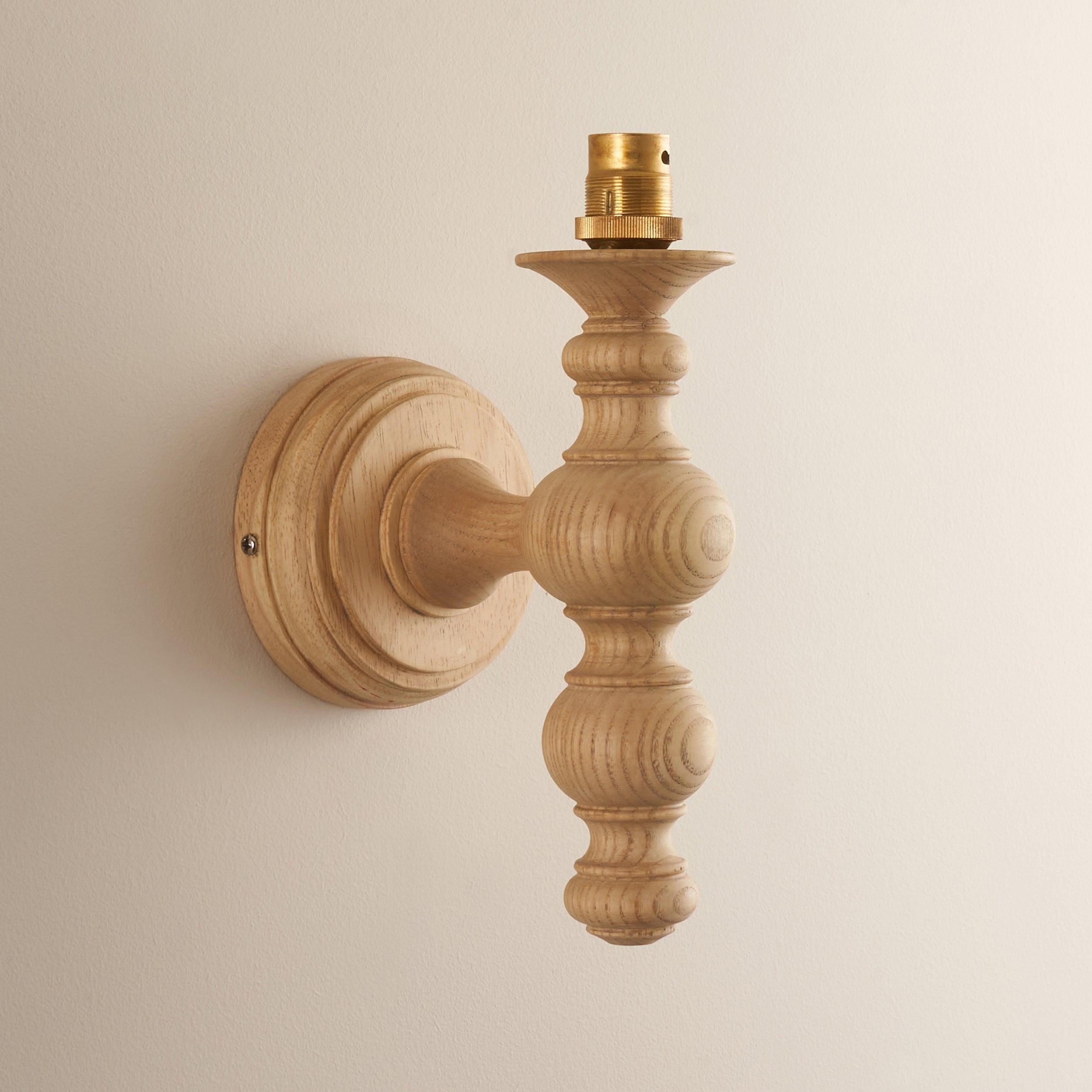 Bibury Wooden Wall Light with 20cm Zigzag Apricot Orange Shade - Modern Scandinavian Home Decor for Bedroom, Living Room & Hallway Lighting