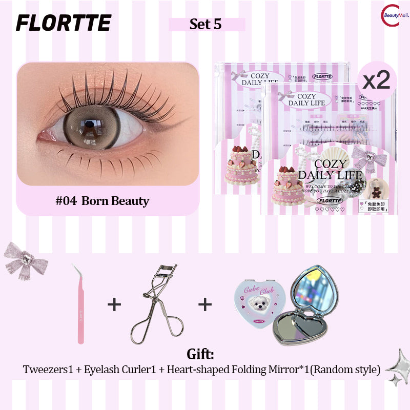FLORTTE Debutante Diary Series Glue-Free False Eyelashes Natural Look 3D Volume Lashes for Daily Wear & Special Occasions