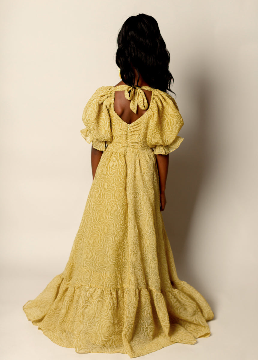 Shwaney Women's Floral Print Impact Dress in Citron Yellow - Perfect for Summer Parties, Weddings & Casual Outings