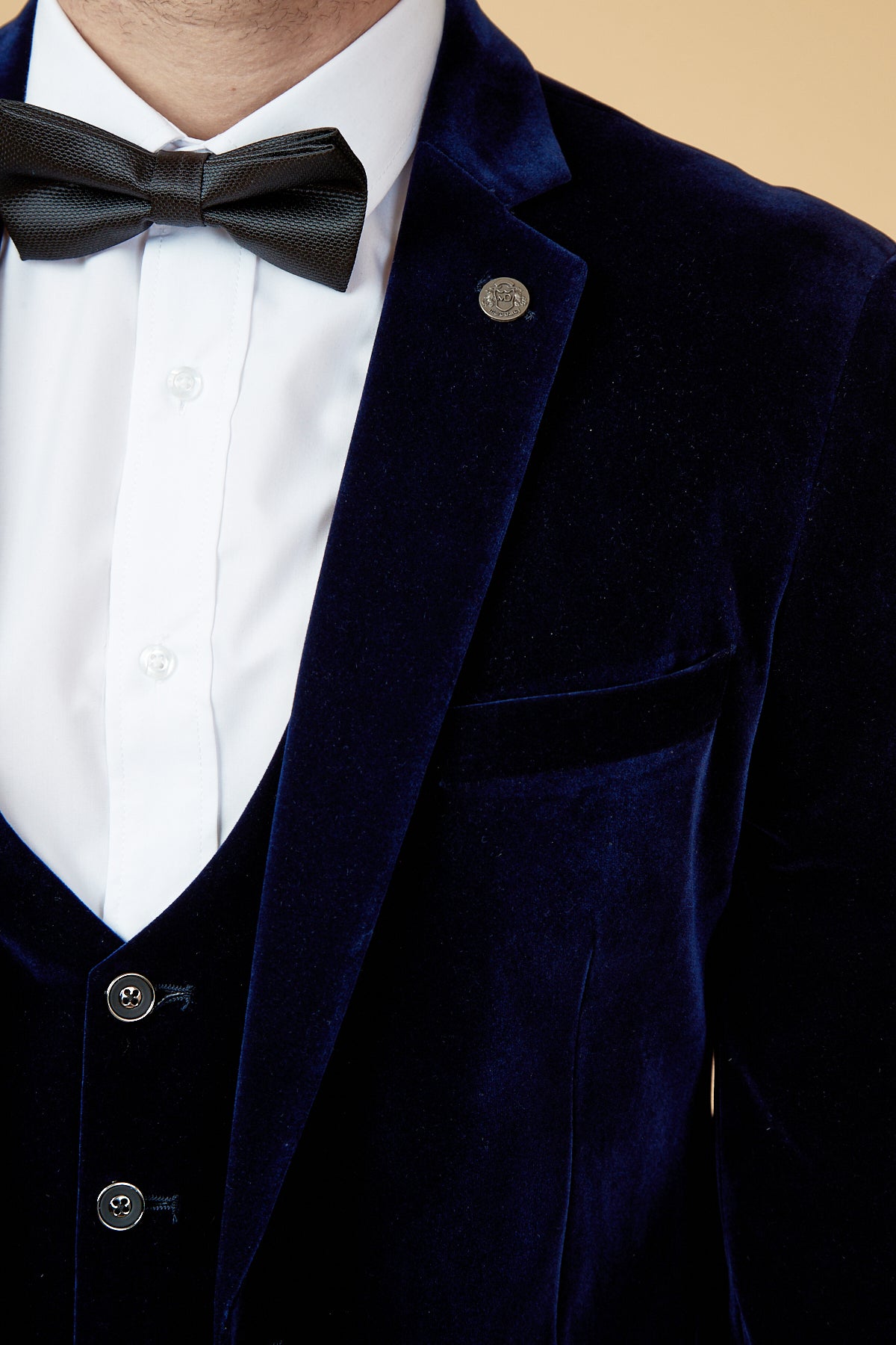 HUDSON Navy Velvet Blazer for Women - Elegant Velvet Jacket for Parties, Weddings & Formal Events - Plus Size Options Available