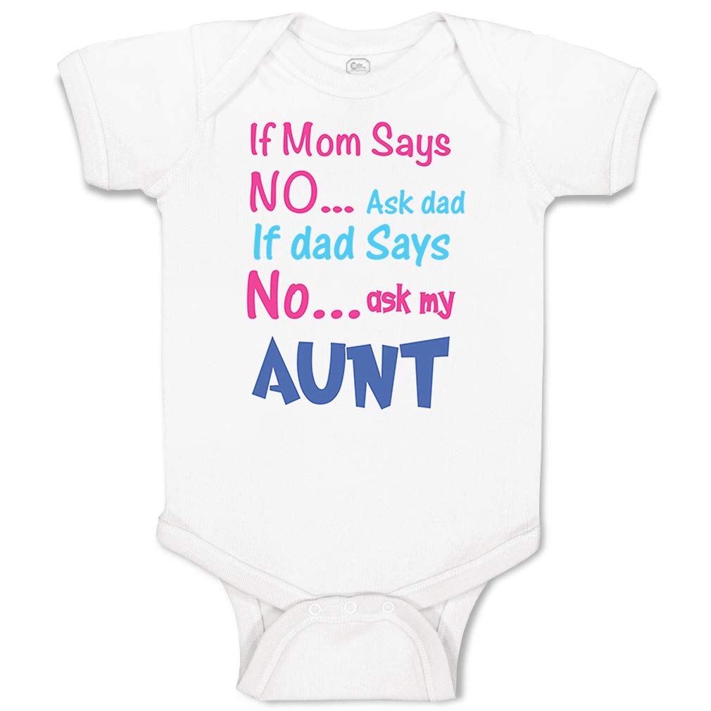 Custom Baby Bodysuit - Funny 'If Mom Says No, Ask Dad' Outfit for Boys & Girls | Perfect for Family Photos, Gifts & Everyday Wear