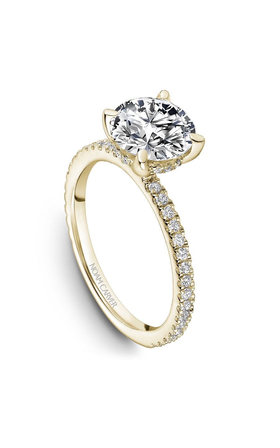 Noam Carver B372 01YA Diamond Engagement Ring for Women - 14K White Gold Bridal Wedding Band, Perfect for Proposals, Anniversaries & Special Occasions