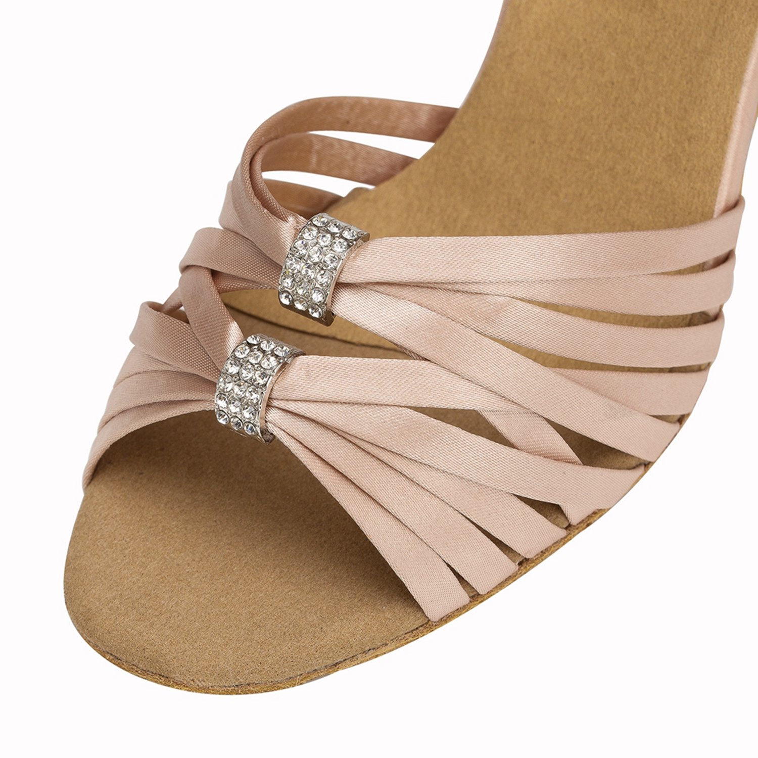 Minishion Women's Satin Latin Ballroom Dance Shoes - Comfortable Wedding & Evening Party Sandals for Salsa, Tango, Bachata - Perfect for Performances, Competitions & Special Occasions